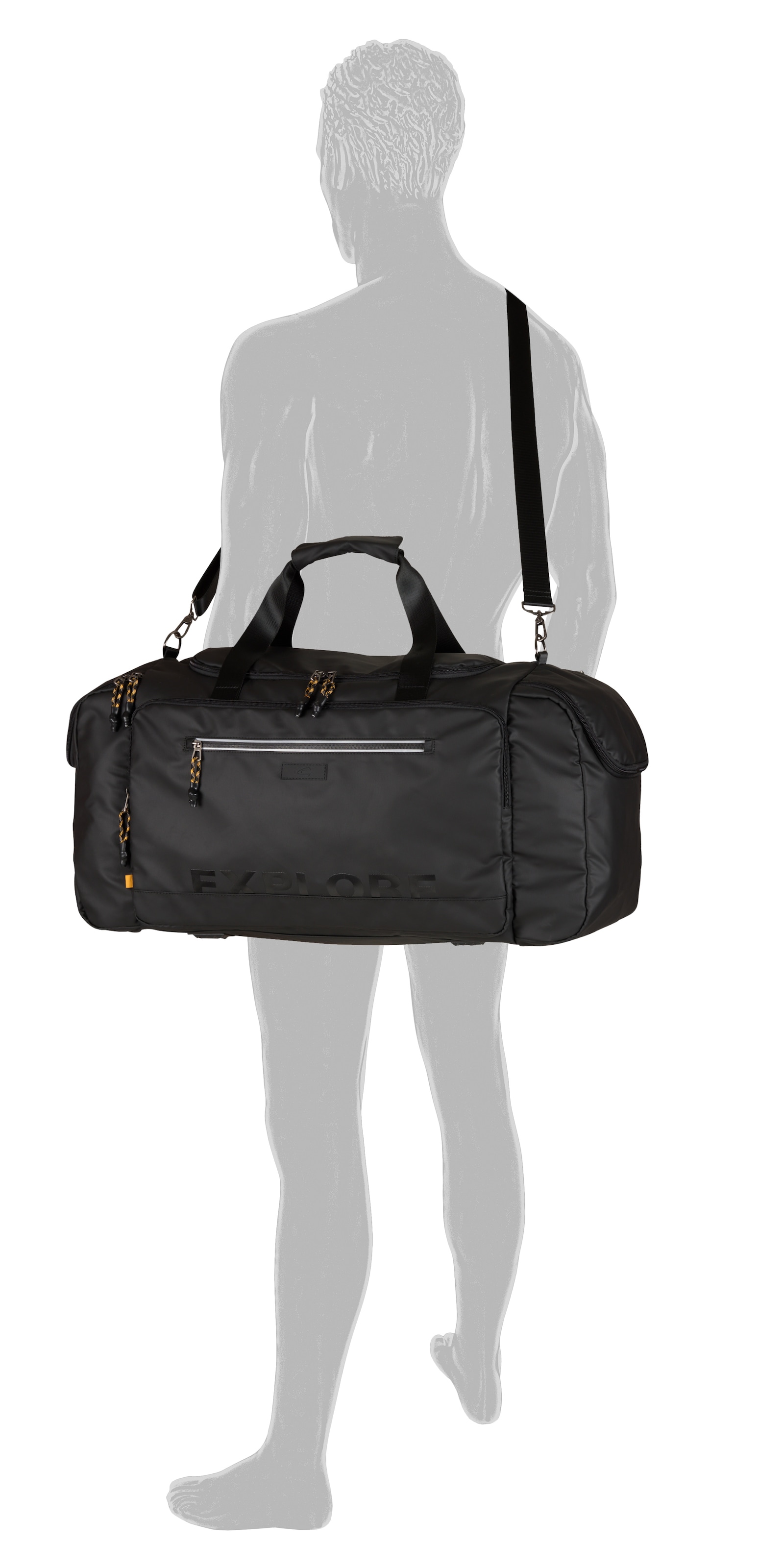 camel active Reisetasche »Explore« wasserabweisendes recyceltes Nylon und reflektierende Reissverschlüsse