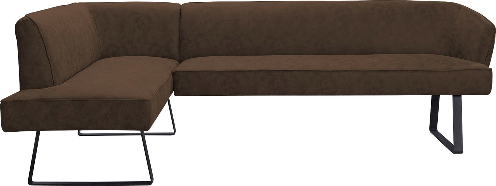 exxpo - sofa fashion Eckbank »Americano«, mit Keder und Metallfüssen, Bezug in verschiedenen Qualitäten