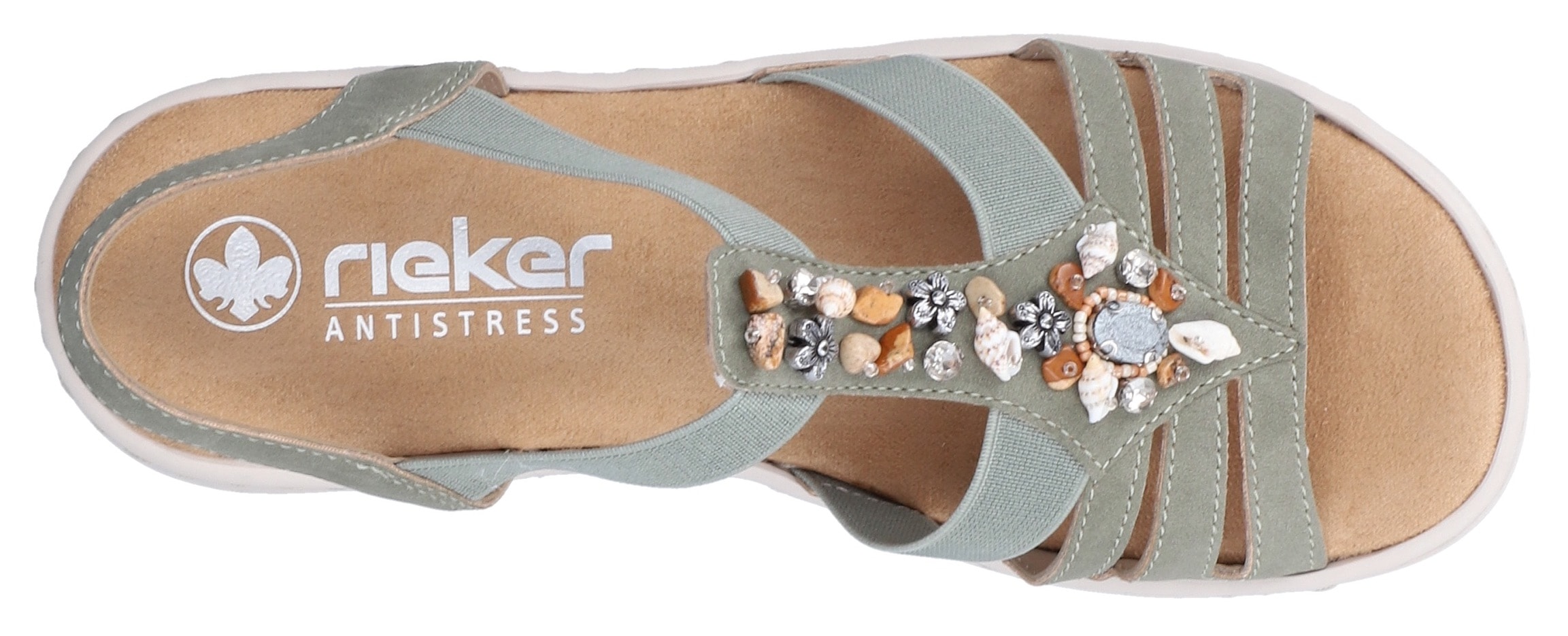 Rieker Sandales compensées  Sandale compensée, sandale à plateforme, chaussure d'été avec décoration