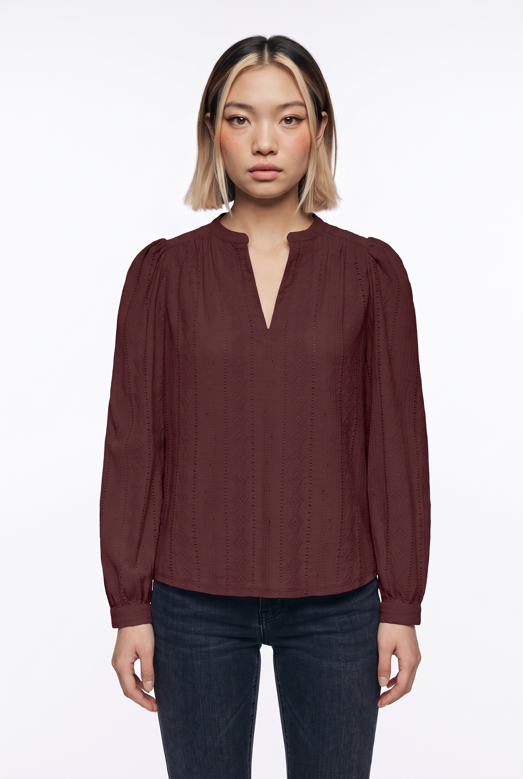 Image of ONLY Blusenshirt "ONLMINNA L/S TOP JRS" Kunstfaser, regular fit