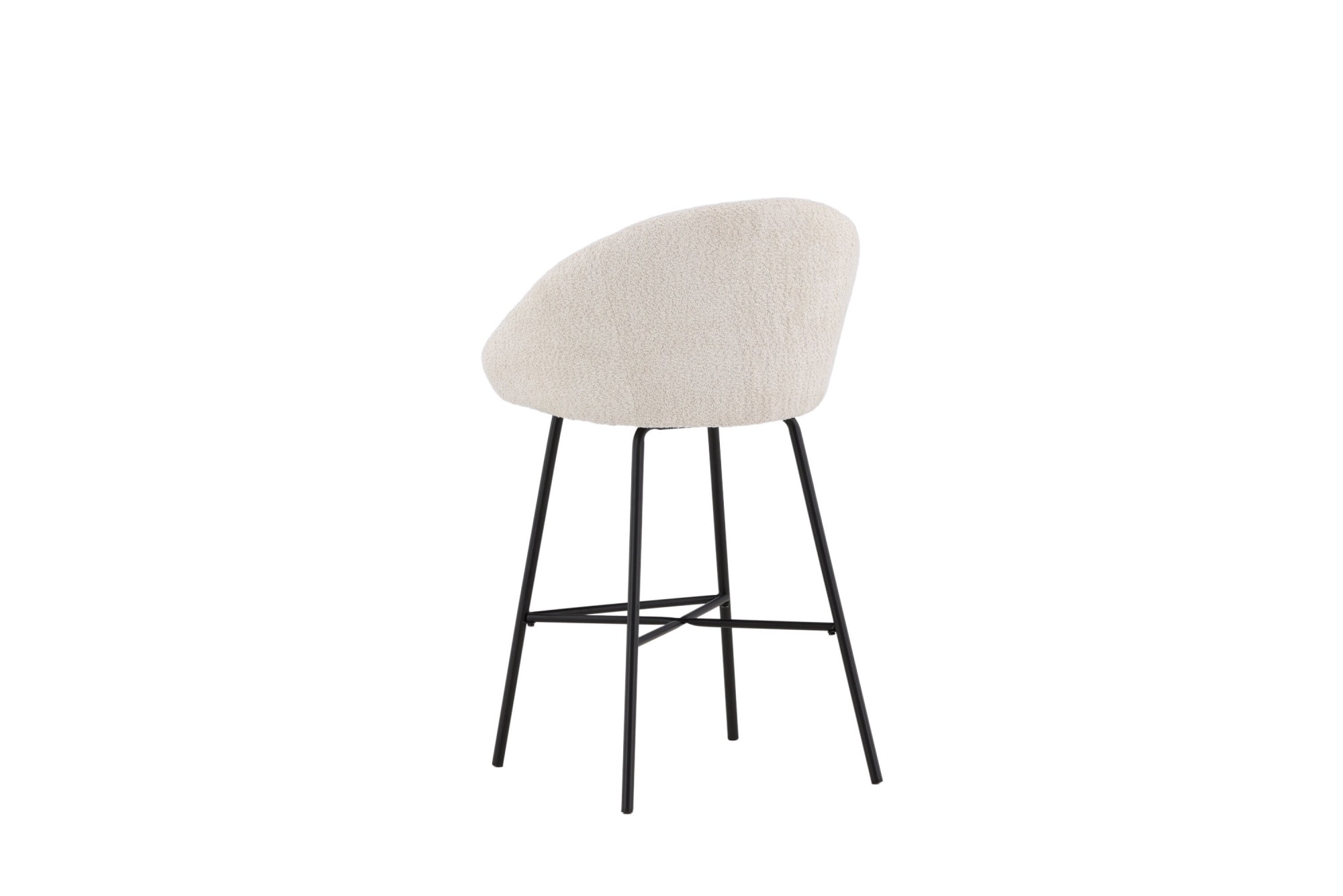 Venture Home Barhocker »Velvet, 2er-Set Barhocker mit weissem Teddy-Sitz, belastbar bis 150 kg« 2 Stk. tlg. Tresenstuhl, Plüsch-Bezug, schwarzer Stahlrahmen, Fussstütze, kuschelig