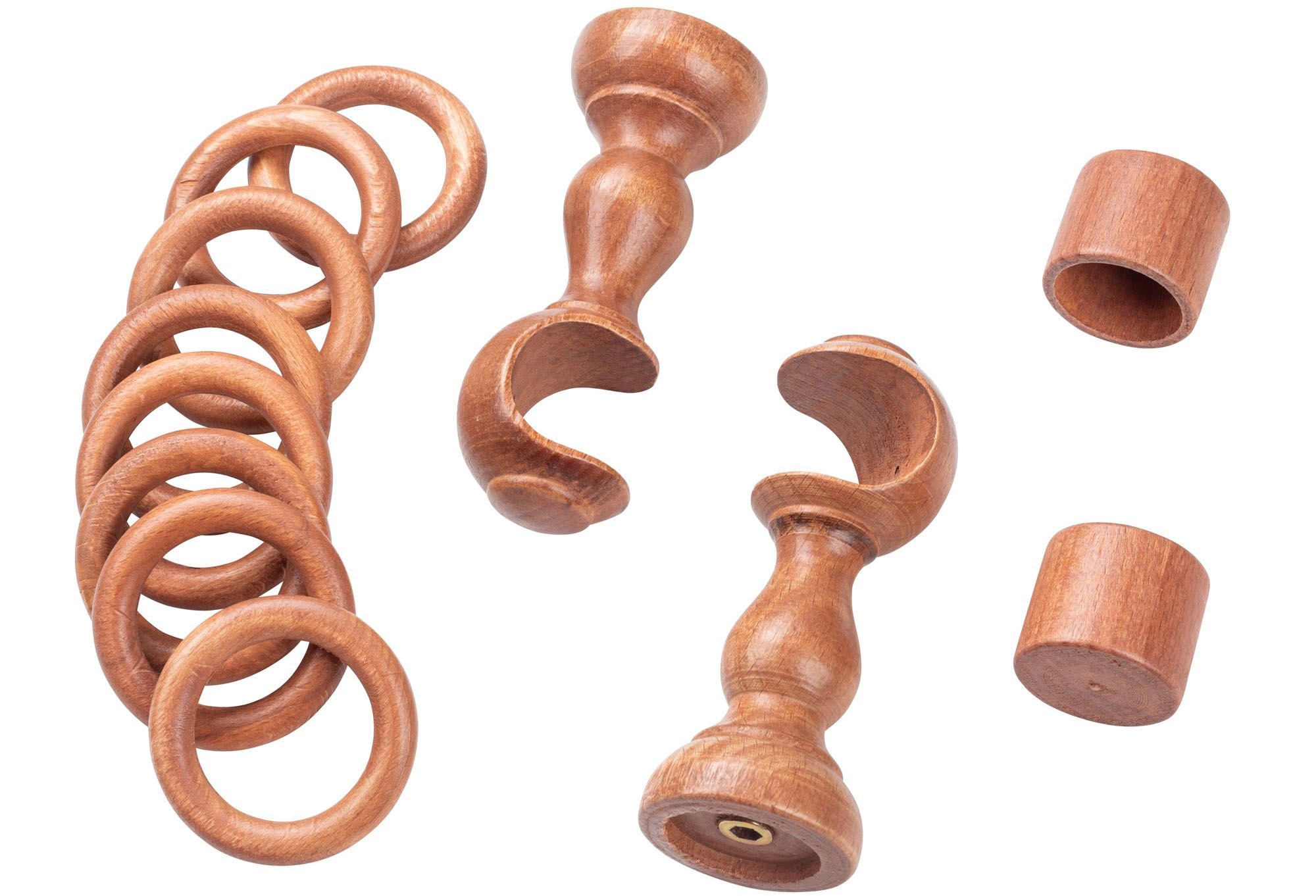 SN DECO GROUP Tringle à rideaux »Cafiro« 1 läufig-läufig Fixmass 28 mm, Holz, verschiedene Längen und Farben, Komplettset