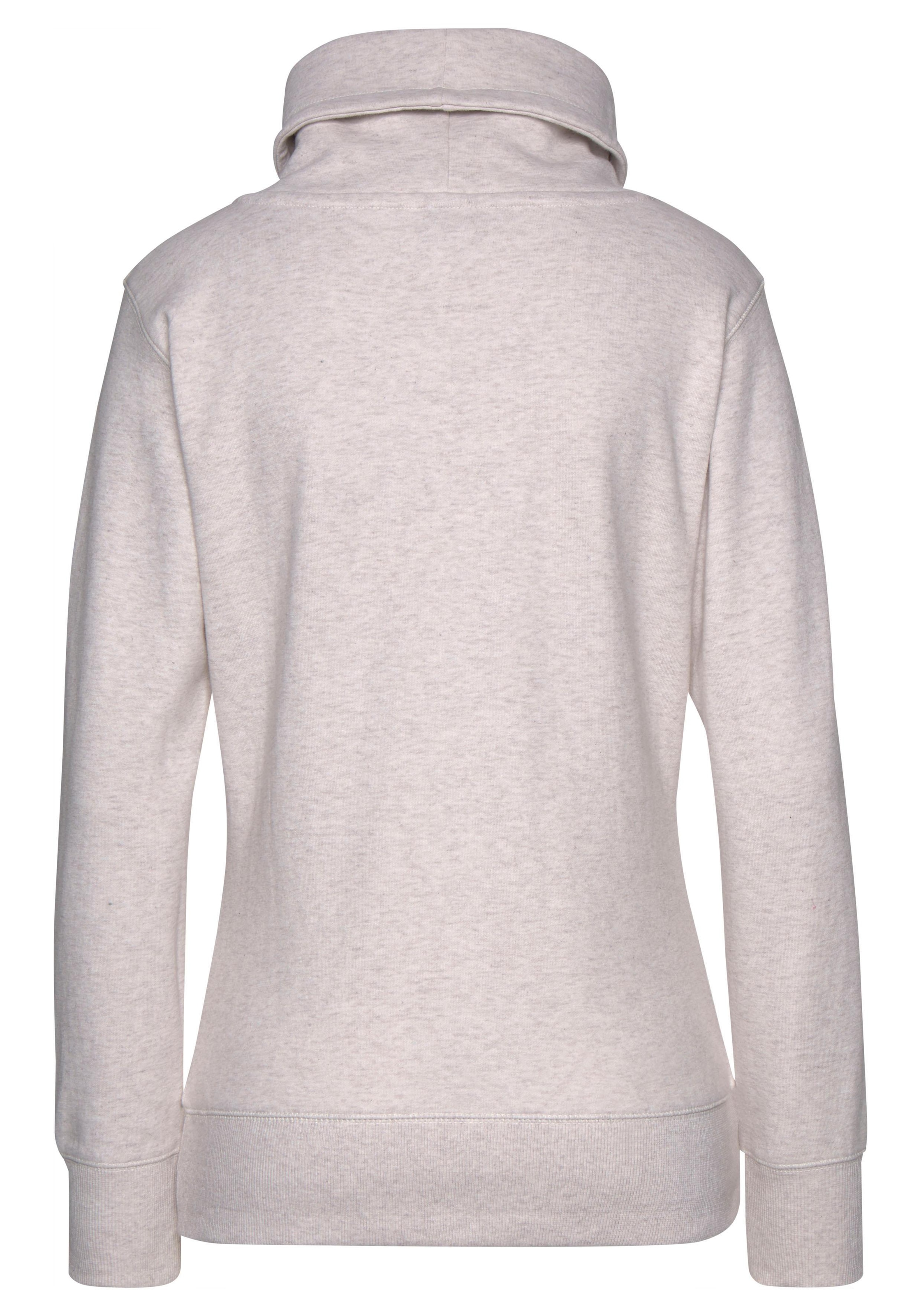 Bench. Loungewear Longsweatshirt, mit Stehkragen in Layeroptik und Kängurutasche, Loungewear