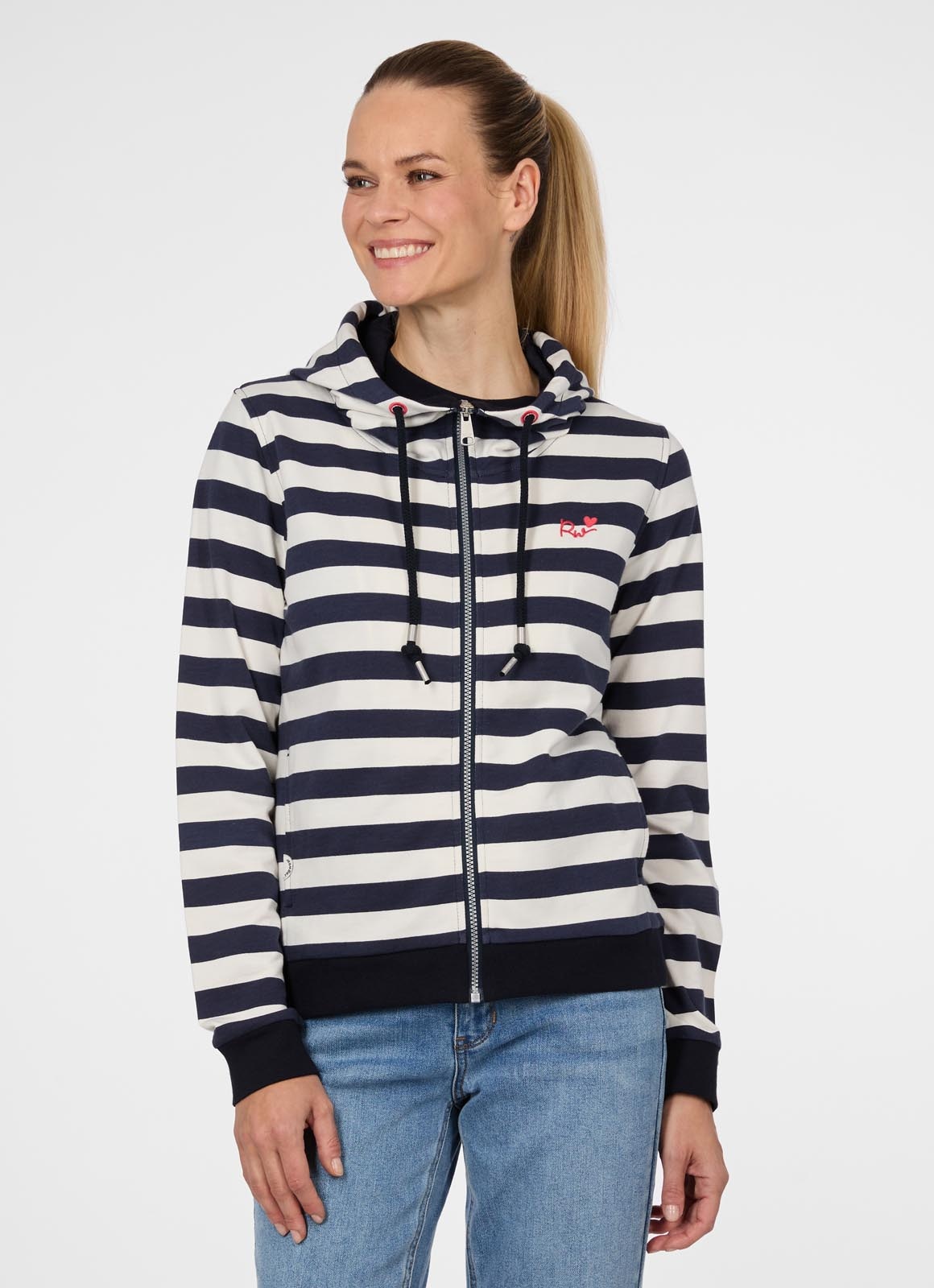 Ragwear Kapuzensweatjacke »PARYA STRIPES« aus Baumwollmischung, normale Passform, mit Reissverschluss