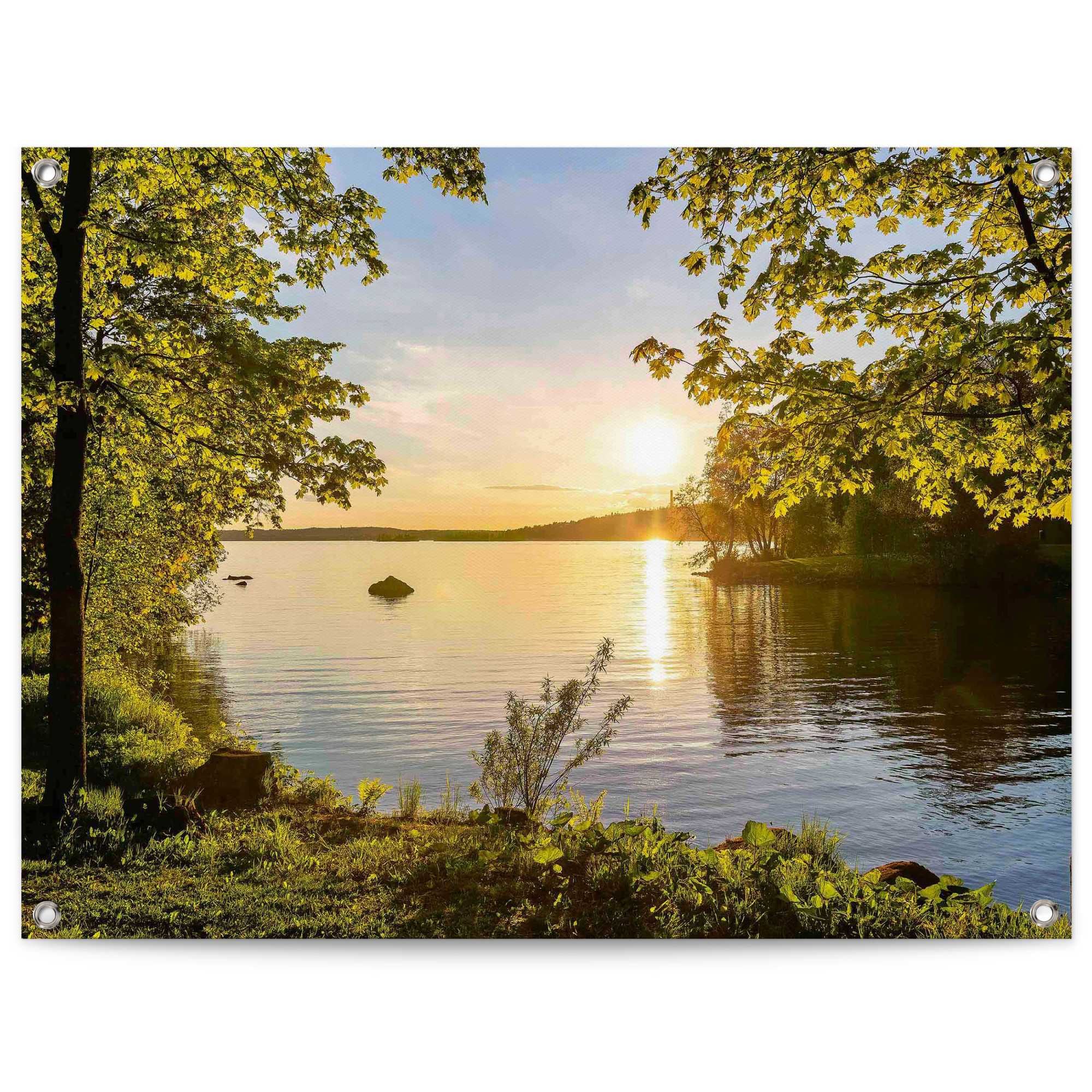 Image of Reinders Poster "Sonnenuntergang am See" Outdoor für Garten oder Balkon