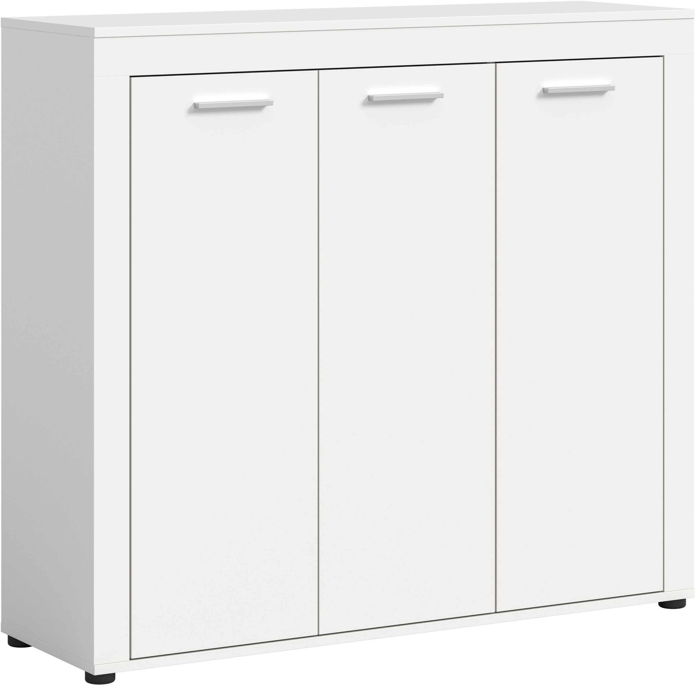 Image of Home affaire Schuhschrank "AOSTA, Höhe 108cm, 3 Türen, 10 Einlegeböden, 12 Fächer" in verschiedenen Farbausführungen erhältlich, individuell kombinierbar, Kommode, Schrank, Sideboard, Flurkommode, Anrichte, Garderobenschrank