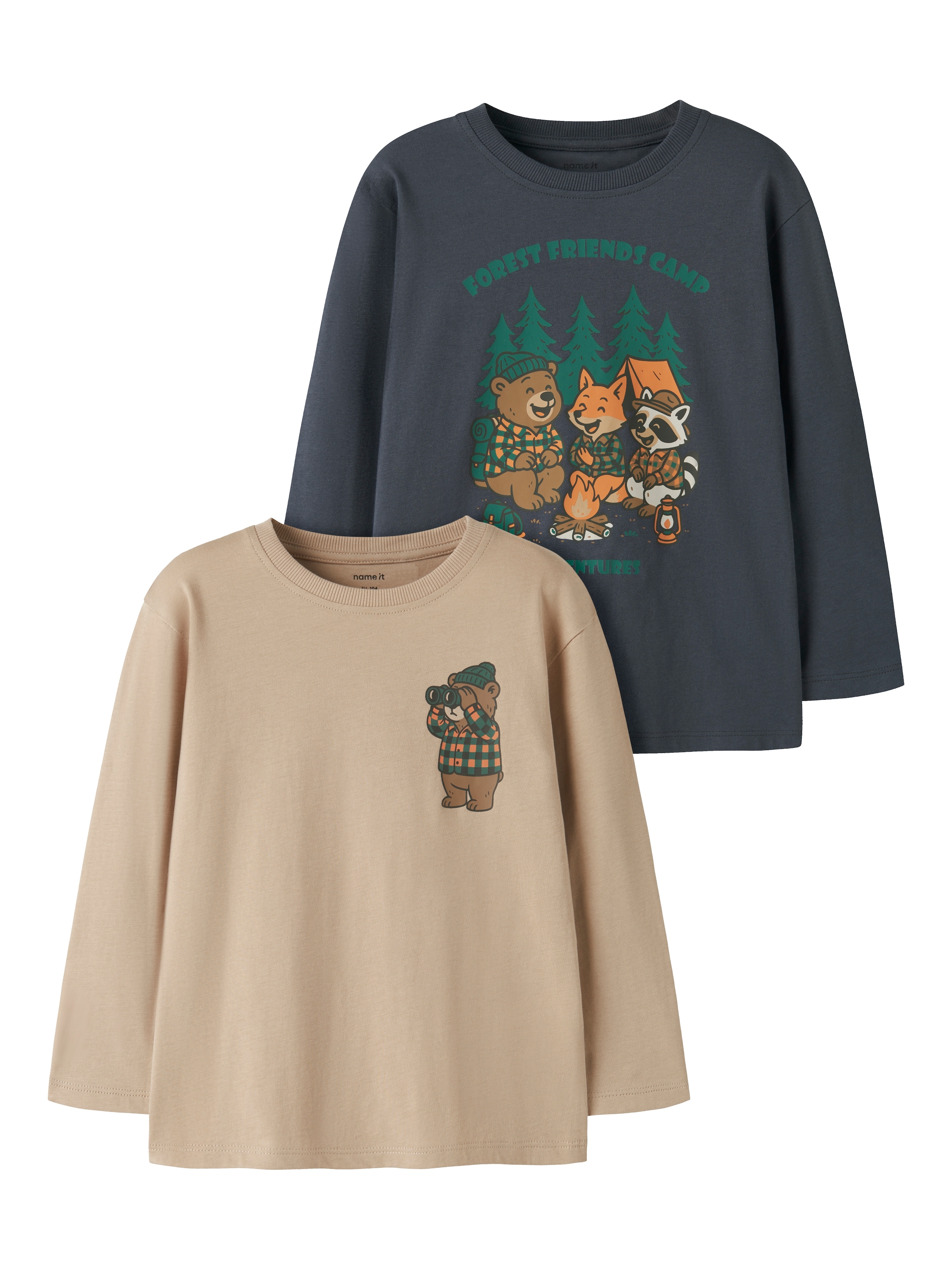 Image of Name It Langarmshirt "NMMVOLIX 2P LS NREG TOP" Packung, 2 Baumwolle, regular fit