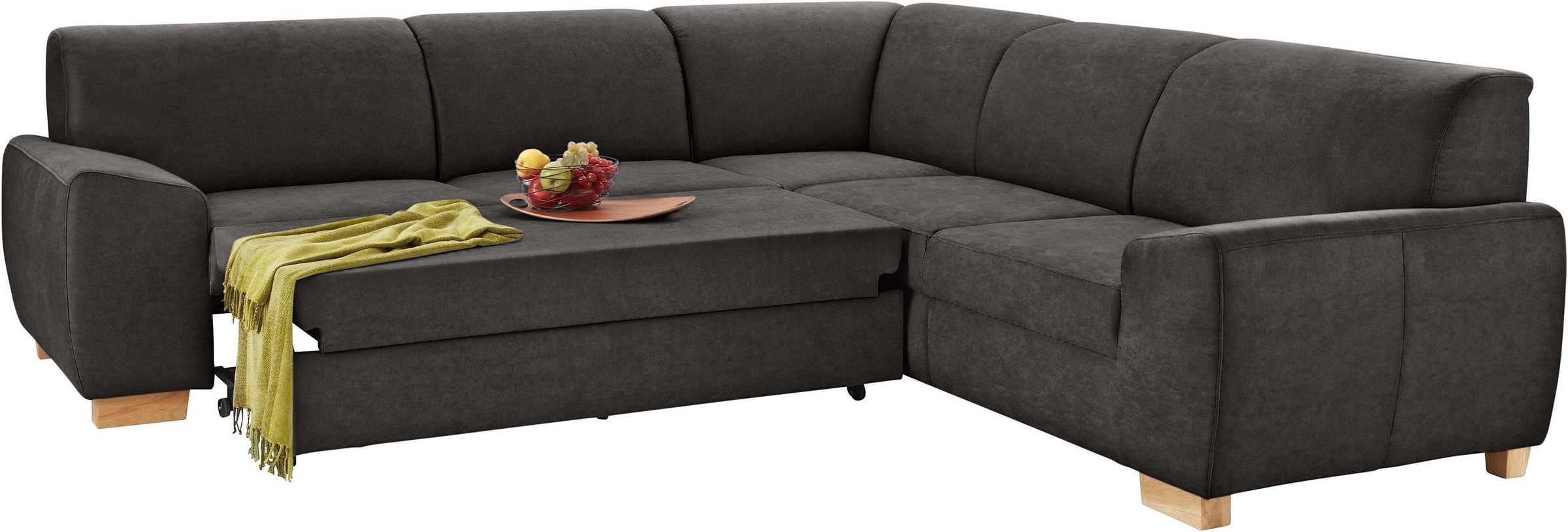 DOMO collection Ecksofa »Incanto kubische Formensprache, komfortabel, flache Armlehnen, L-Form«, wahlweise mit Bettfunktion
