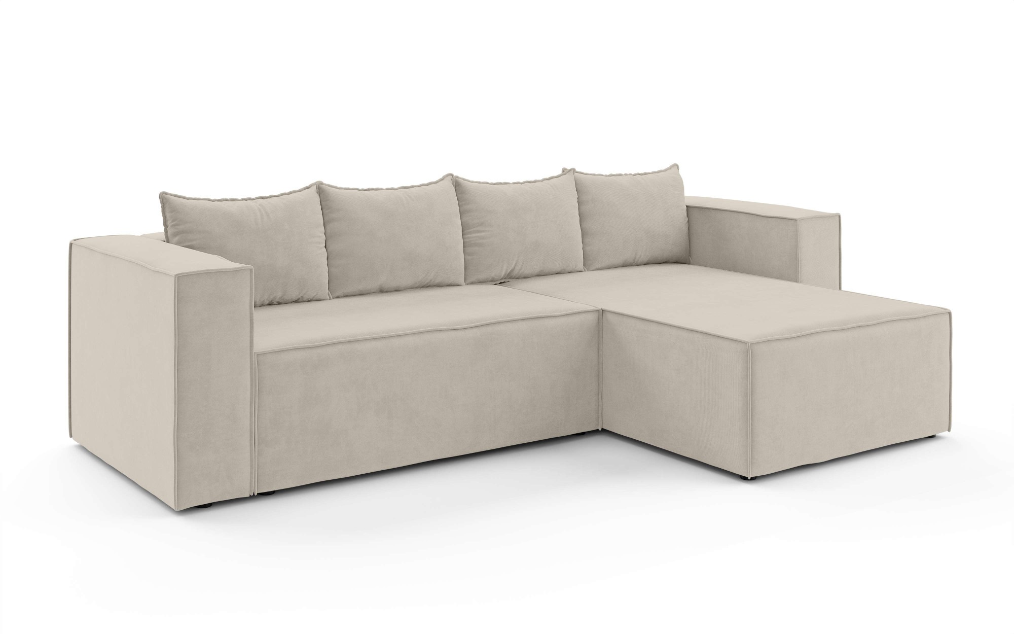 INOSIGN Ecksofa »LINCOLNVILLE mit Bettfunktion und Bettkasten, Masse B/H/T 244/76/150 cm«, L-Form mit Wellenunterfederung, Recamiere beidseitig montierbar