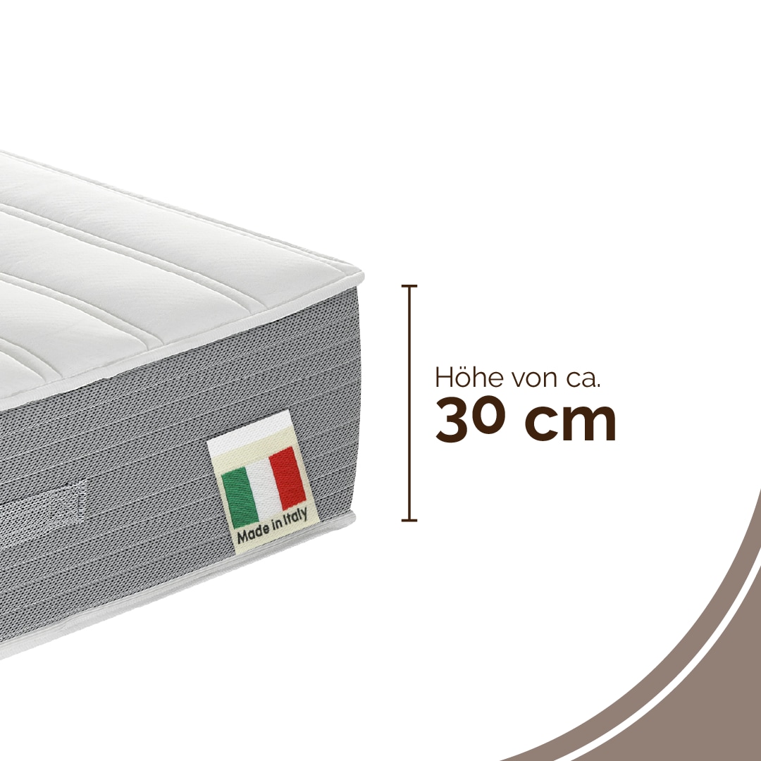 DI QUATTRO Matelas viscoélastique »Matratze Boxspringlook, integrierter Topper, in 90x200 cm erhältlich« 30 cm hoch Raumgewicht: 30 kg/m³ 1 cuis tlg. Matratze in 90x200 und 140x200 cm erhältlich, extrahohe Matratze