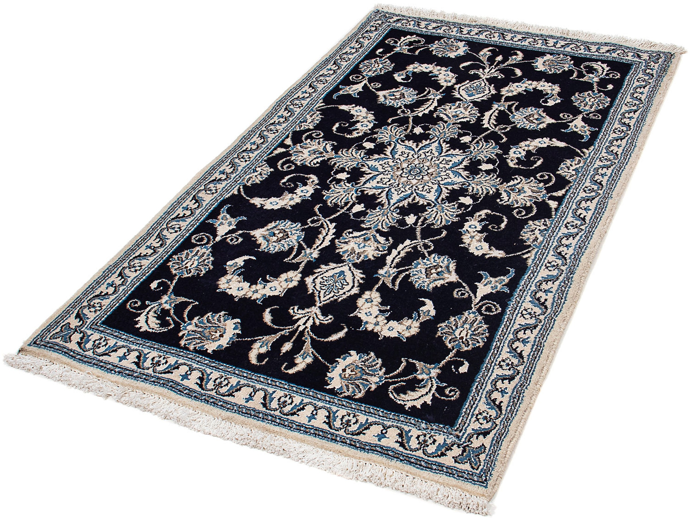 Image of morgenland Orientteppich »Perser - Nain - 150 x 86 cm - dunkelblau«, rechteckig, 10 mm Höhe, Wohnzimmer, Handgeknüpft, Einzelstück mit Zertifikat bei Ackermann Versand Schweiz