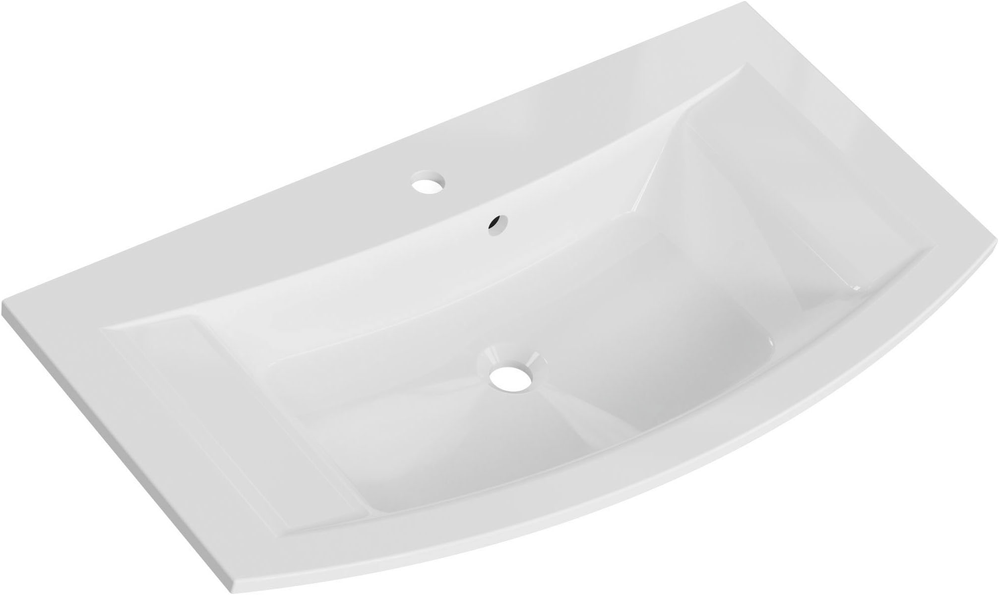 Saphir Waschtisch »Serie 7045 Mineralmarmor-Waschtisch und Unterschrank, 91 cm breit« Waschplatz mit 2 Schubladen, Badmöbel Set mit Waschtisch