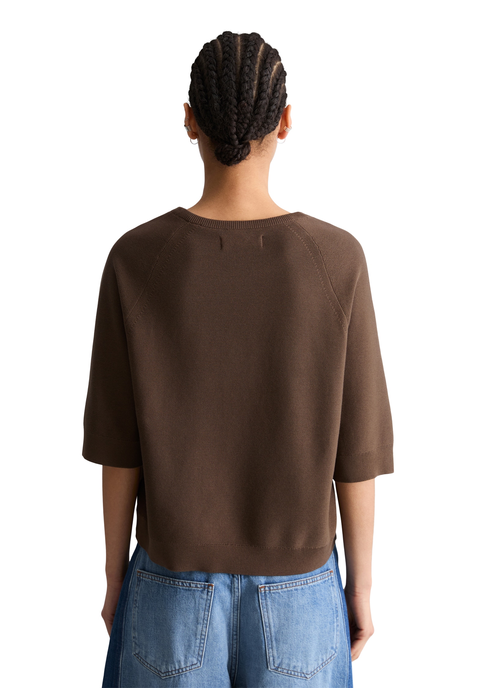 Marc O'Polo DENIM Pull à col rond 3/4 Arm, locker geschnitten