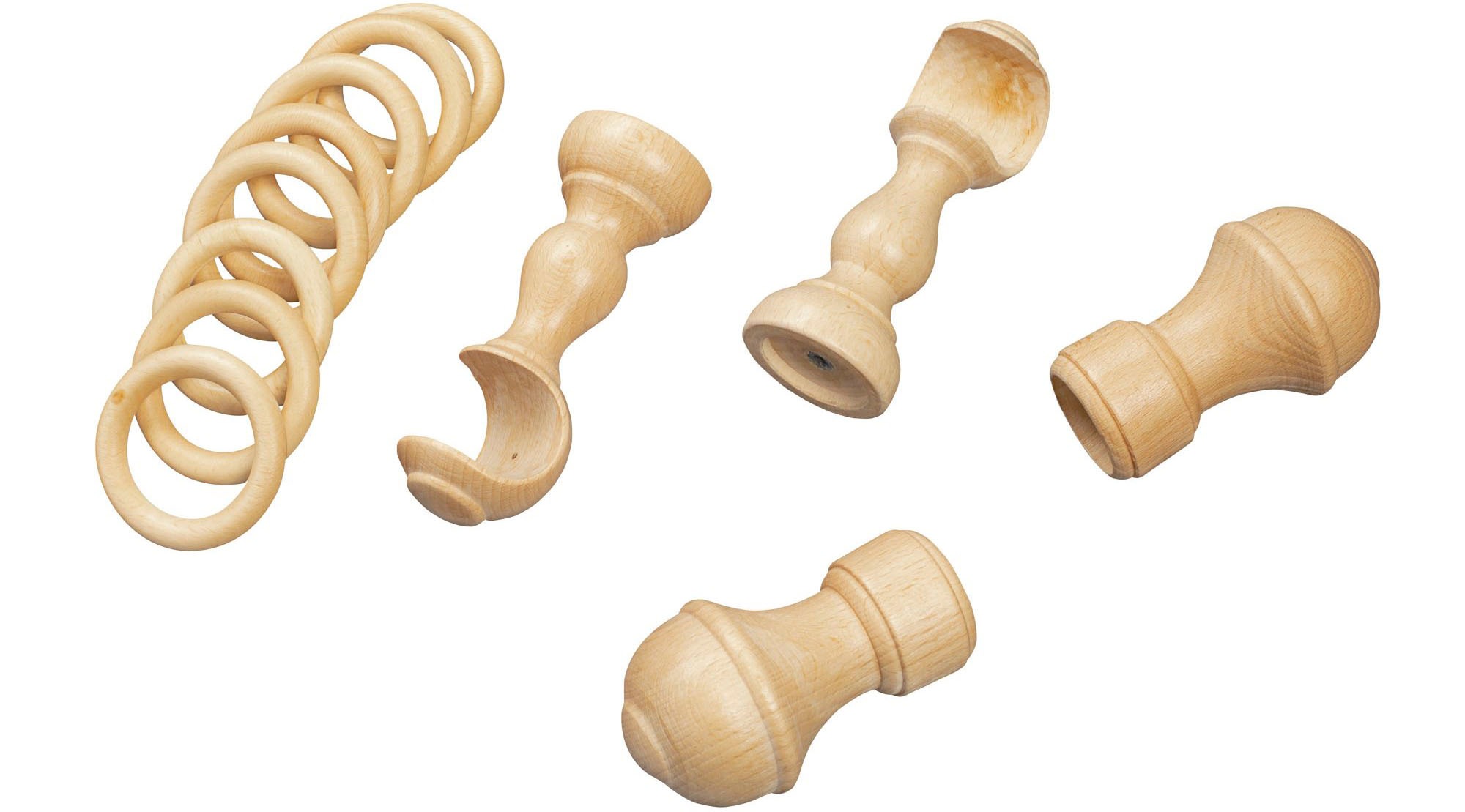 SN DECO GROUP Gardinenstange »Ares«, 1 läufig-läufig, Fixmass, 28 mm, Holz, verschiedene Längen und Farben, Komplettset