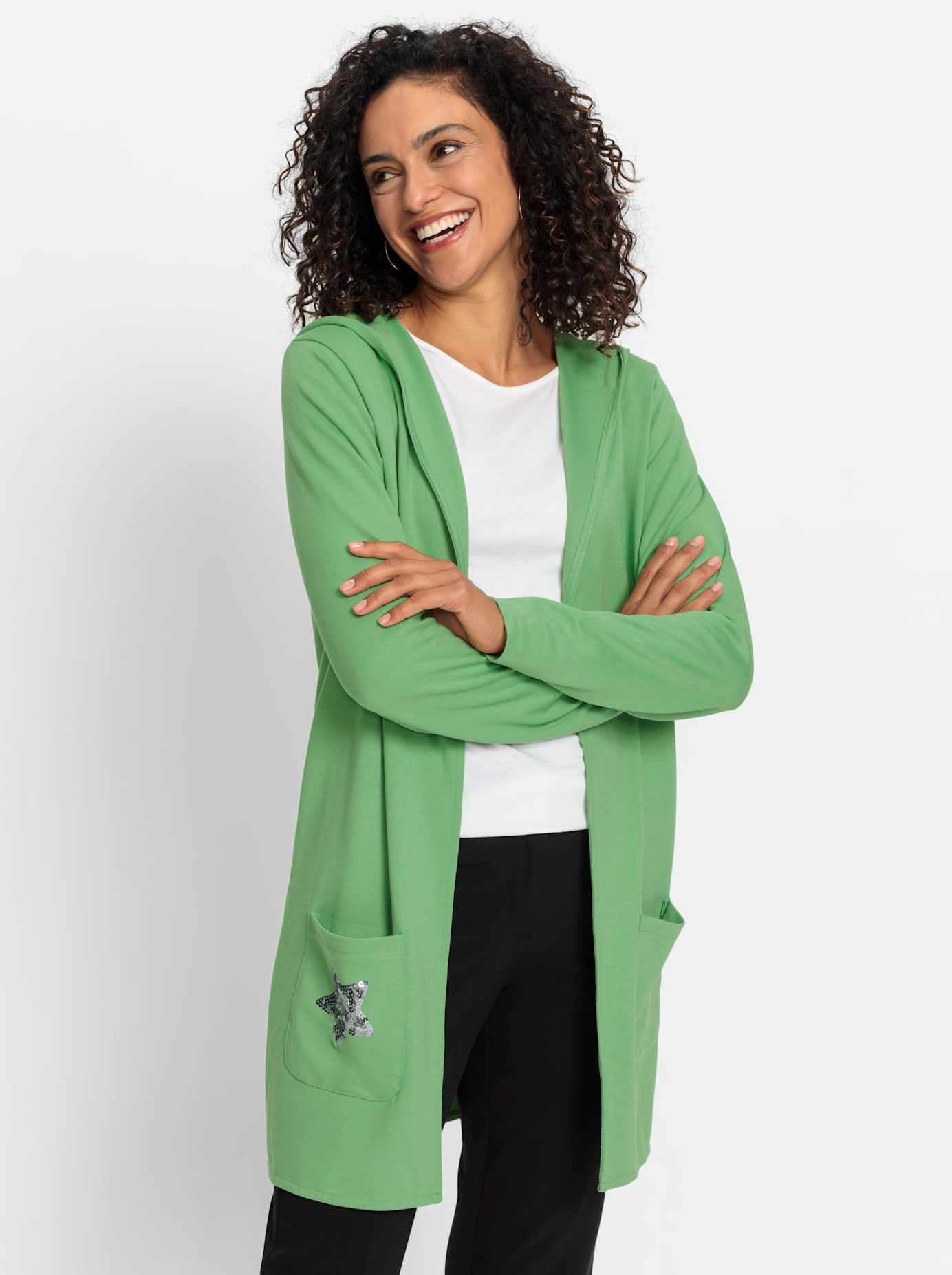 Inspirationen Shirtjacke »Long-Shirtjacke«, (1 tlg.)