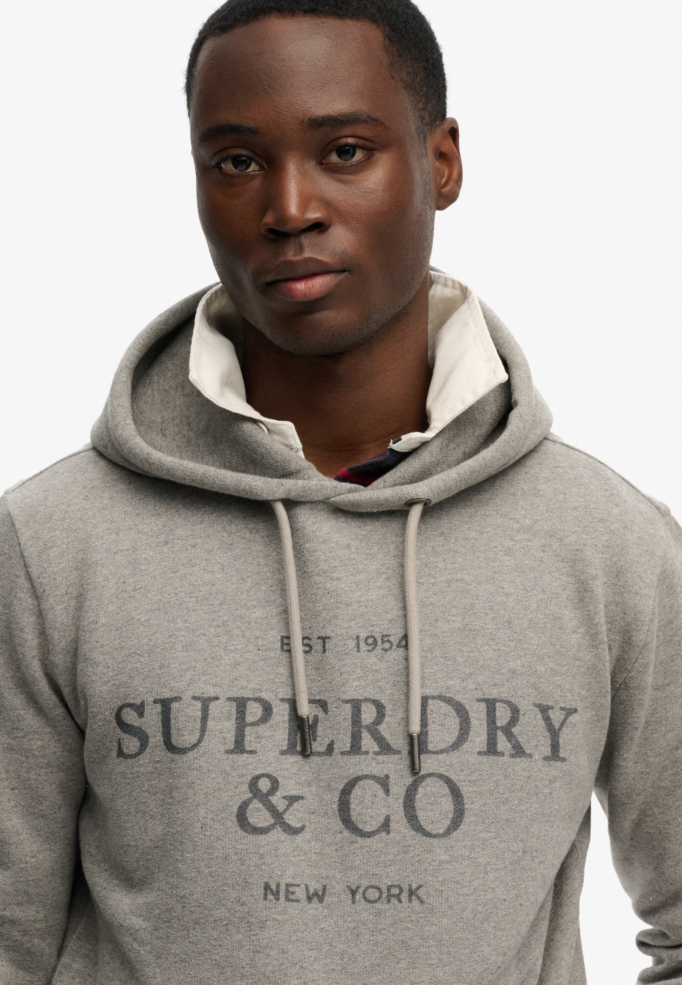 Superdry Sweat à capuche »1954 COMPANY RELAXED HOOD«, mélange coton, coupe décontractée
