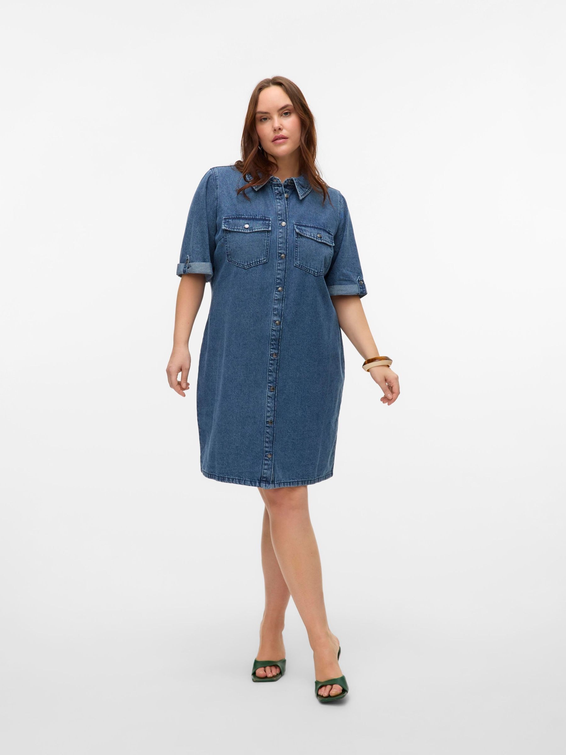 Vero Moda Curve Robe en jean »VMCJENNIE SS SHORT DENIM DRESS GA CUR«