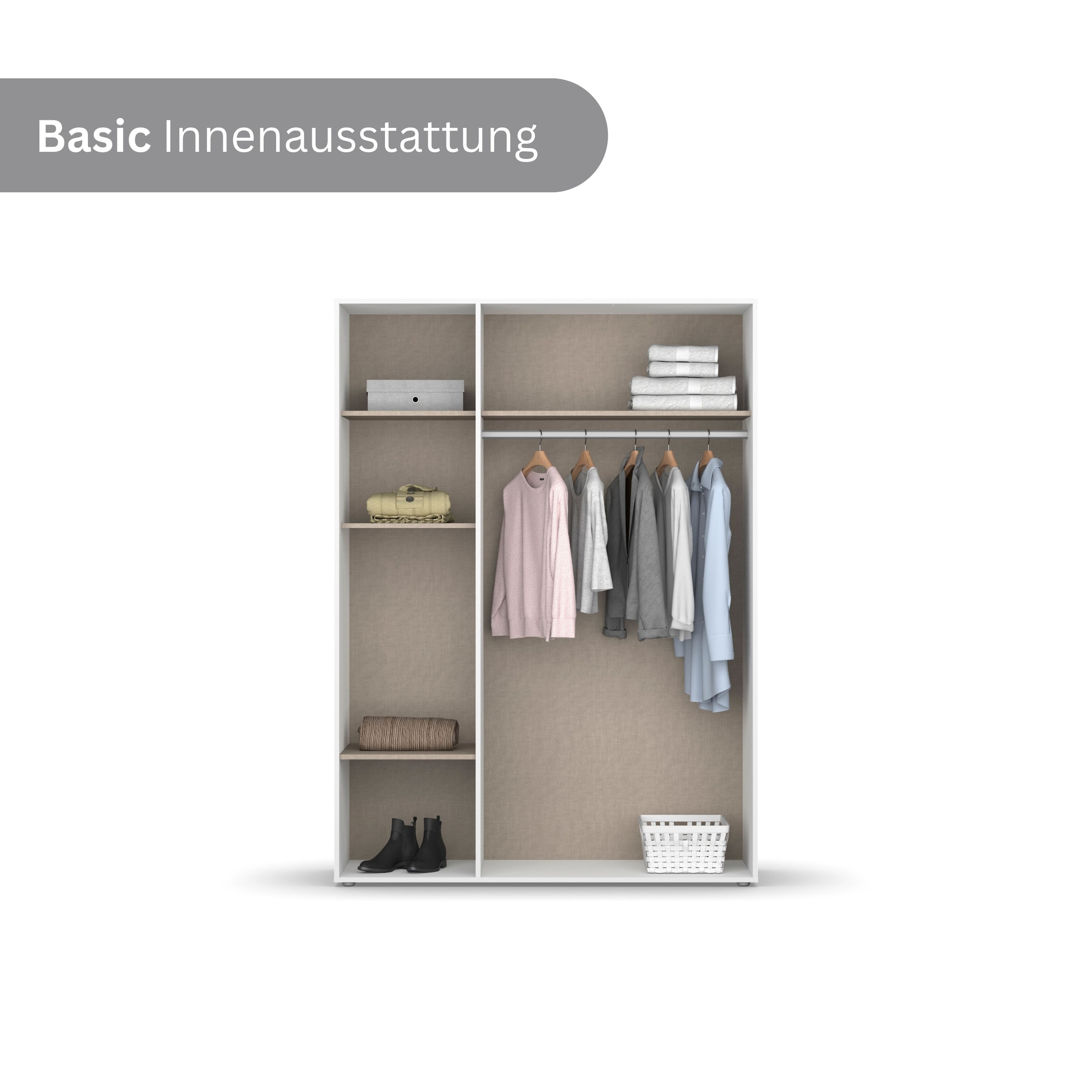 rauch Armoire à portes battantes »Kleiderschrank Schrank Garderobe Wäscheschrank NABILA viel Stauraum« En 3 configurations différentes BASIC/CLASSIC/PREMIUM,  en 2 largeurs avec fonction Push-to-Open TOPSELLER MADE IN GERMANY