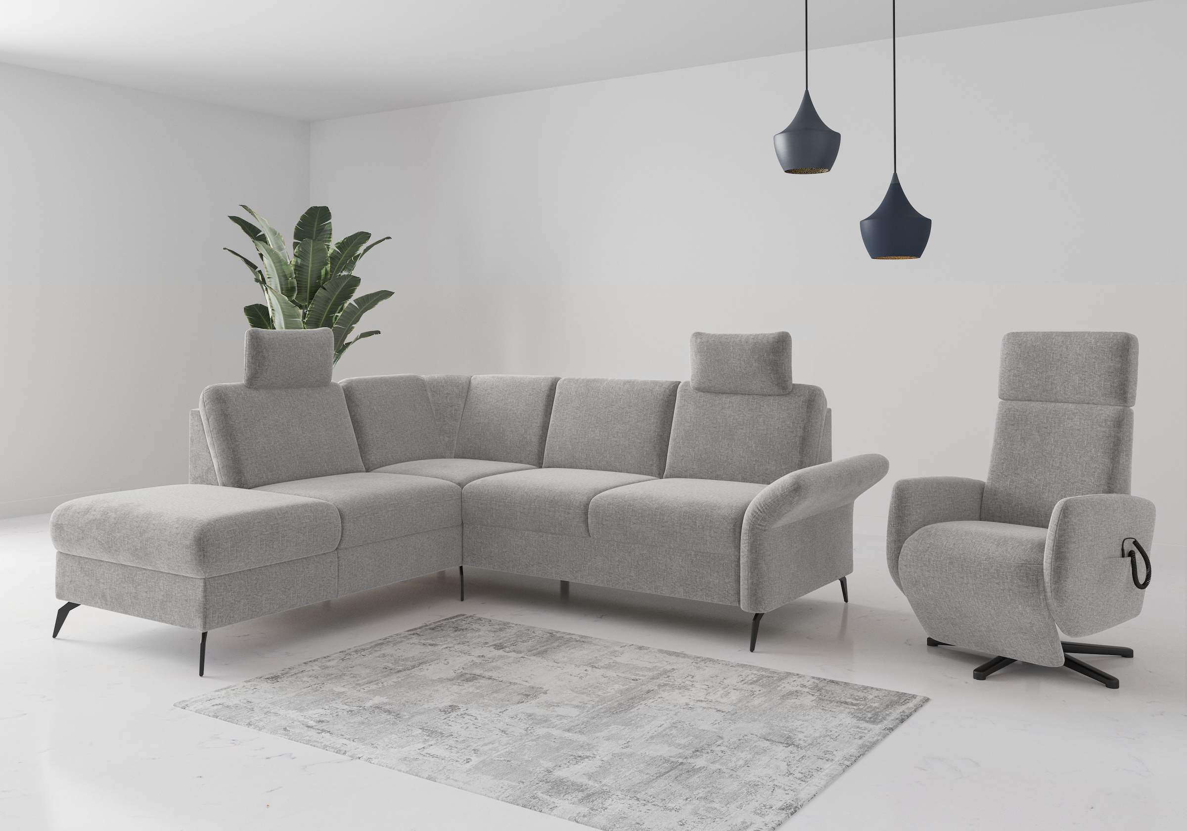 Home affaire Ecksofa »Rochelle«, wahlweise mit Bettfunktion, Bettkasten und Armteilverstellung