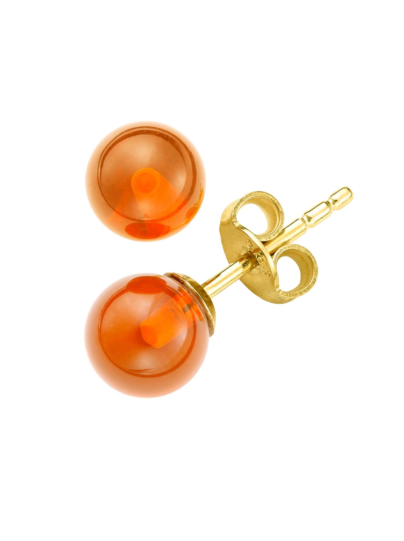 Ohrstecker mit je 1 Naturbernstein