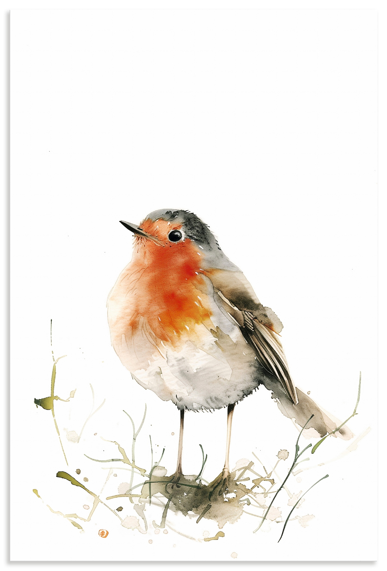 Image of Artland Wandbild "Aquarell Rotkehlchen" Vogelbilder 1 Stk. tlg. als Alubild, Leinwandbild, Poster, Wandaufkleber in verschied. Grössen
