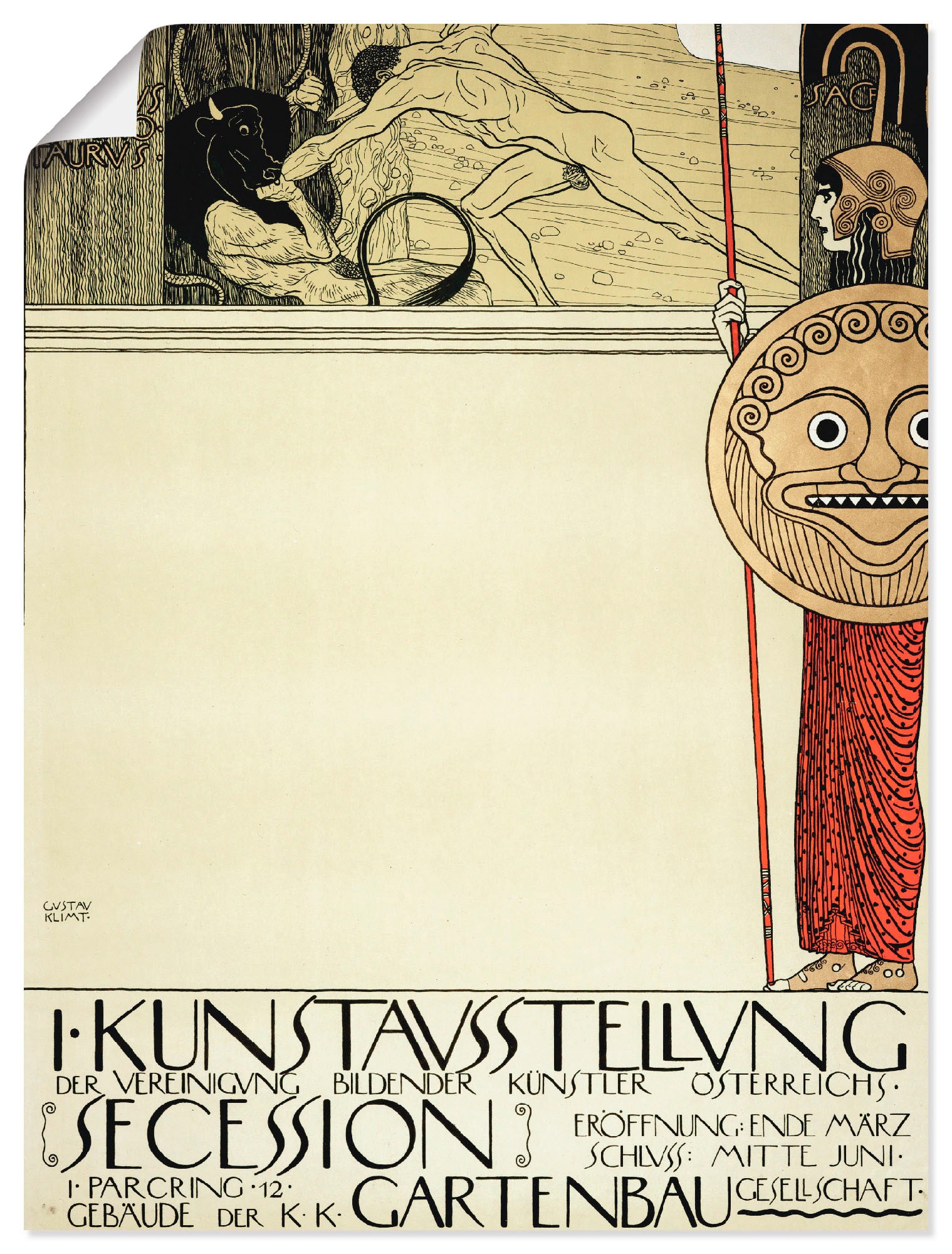 Image of Artland Wandbild »Plakat für die Ausstellung der I. Secession (Vor d«, Ausstellungsplakate, (1 St.), in vielen Grössen & Produktarten -Leinwandbild, Poster, Wandaufkleber / Wandtattoo auch für Badezimmer geeignet bei Ackermann Versand Schweiz