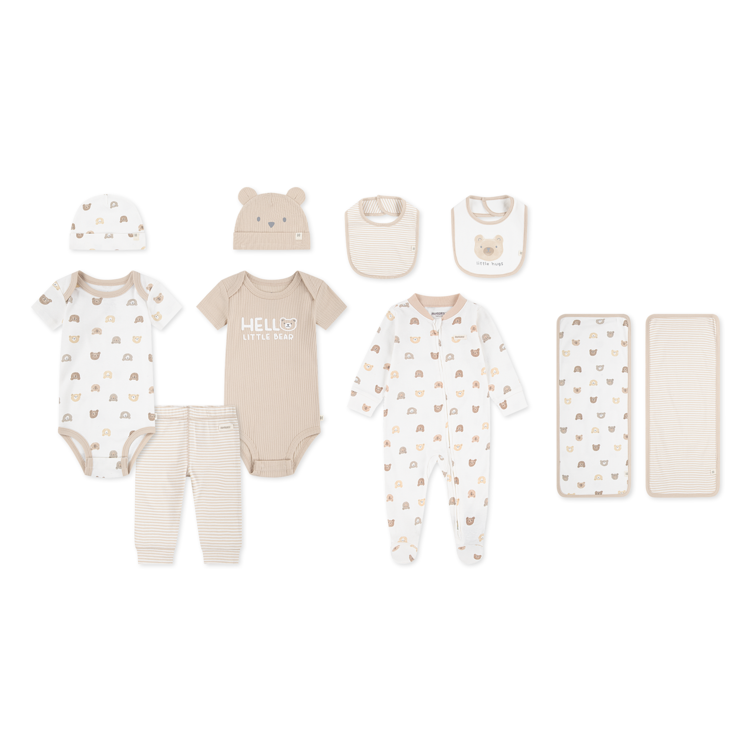 HUGGIES babywear Set cadeau pour nouveau-né »HGHN 10PC GIFT BOX SET« Set, 10 cuis tlg. mit Bärchenmotiven