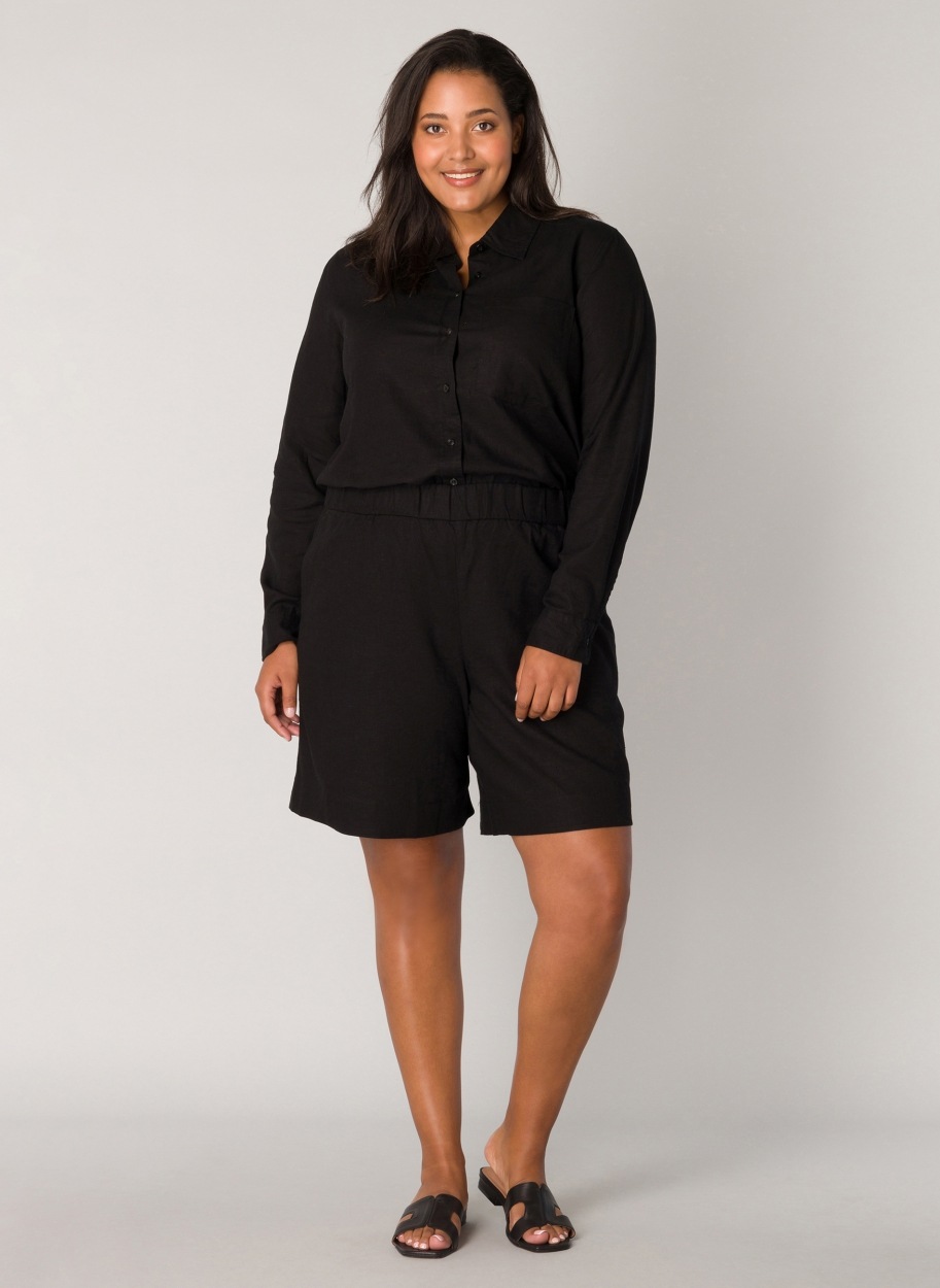 Base Level Curvy Relaxshorts »YARDAN«  Sommerhose aus Leinen und Viskose und mit elastischem Bund