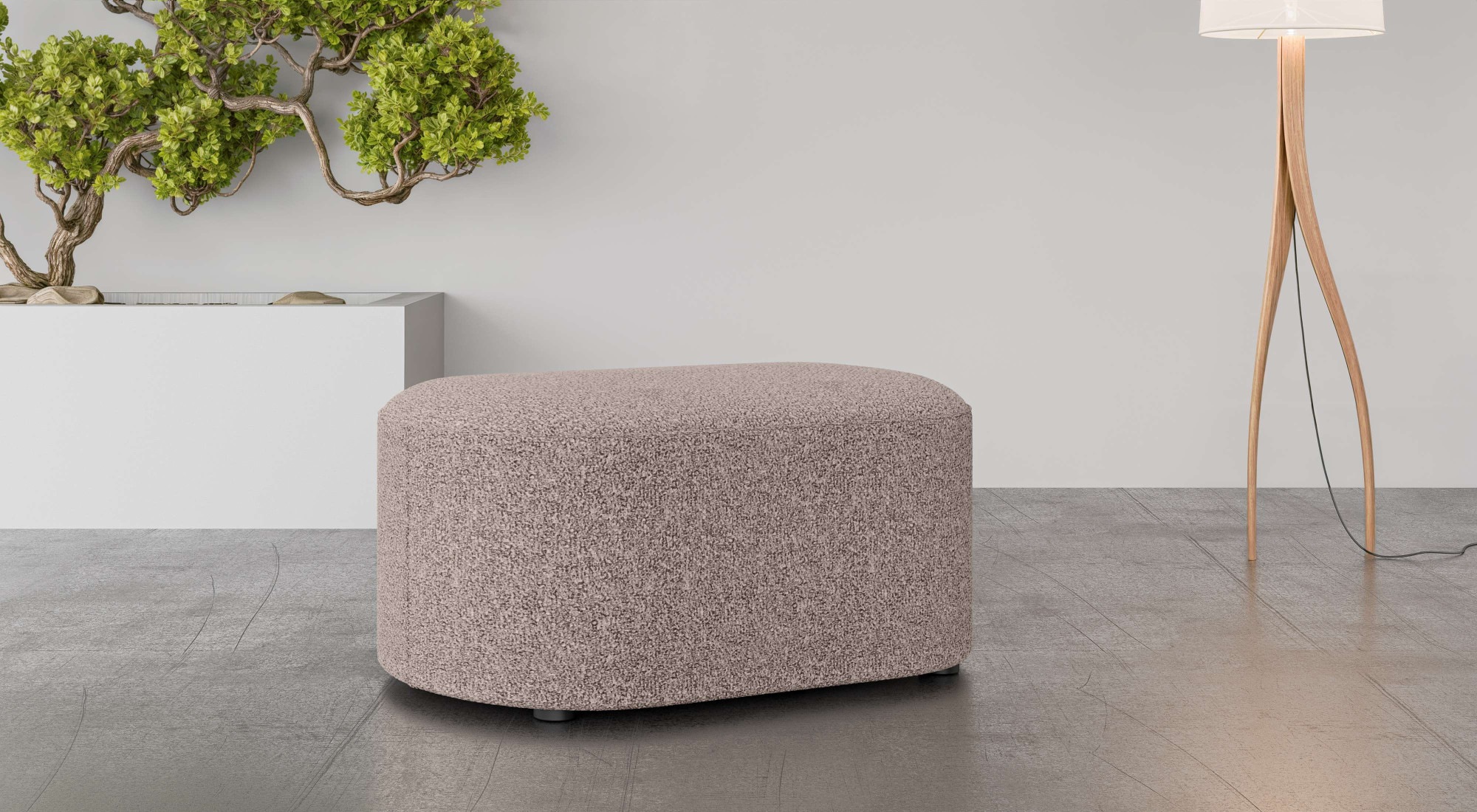 Image of GOODproduct Polsterhocker "Polsterhocker Tvinne, mit Wellenunterfederung" passend zum Ecksofa, auch in Bouclé, B/T/H: 90/50/44 cm