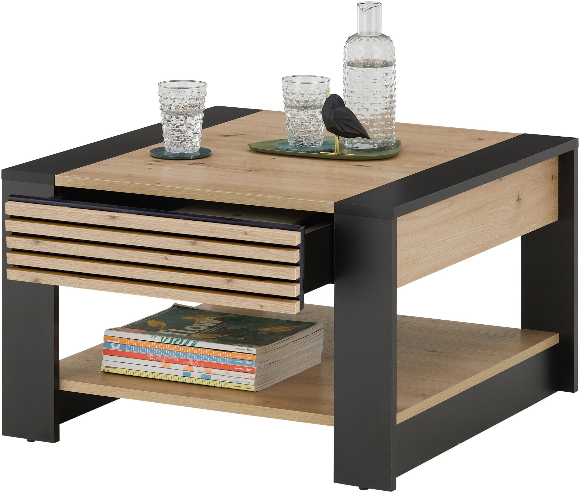 Stolkom Table basse »Feli Couchtisch B/H/T 70x42x70 cm« 1 cuis tlg. MDF, fest verleimten Stäbchen