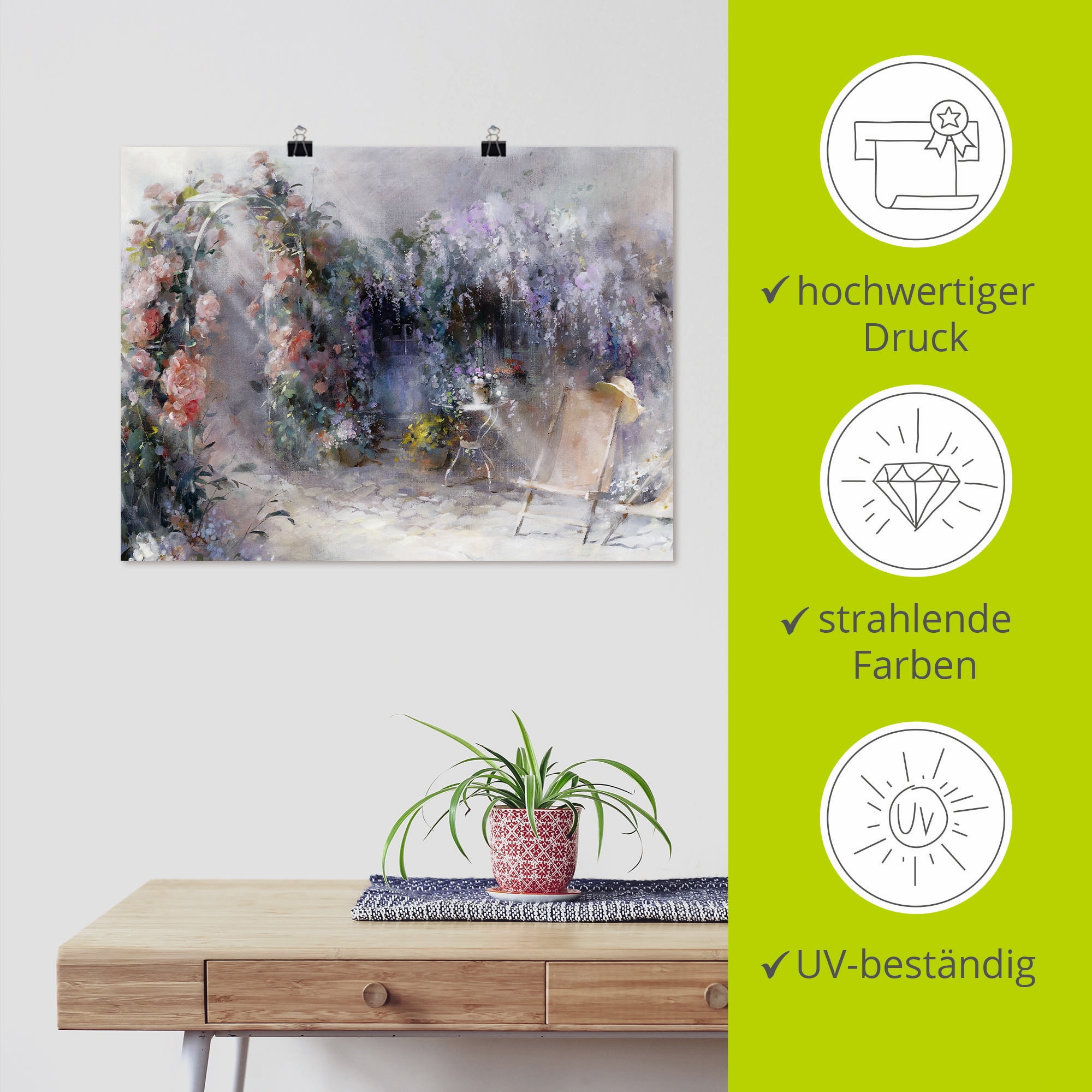 Artland Wandbild »Rosen und Flieder«, Garten, (1 St.), als Leinwandbild, Poster, Wandaufkleber in verschied. Grössen