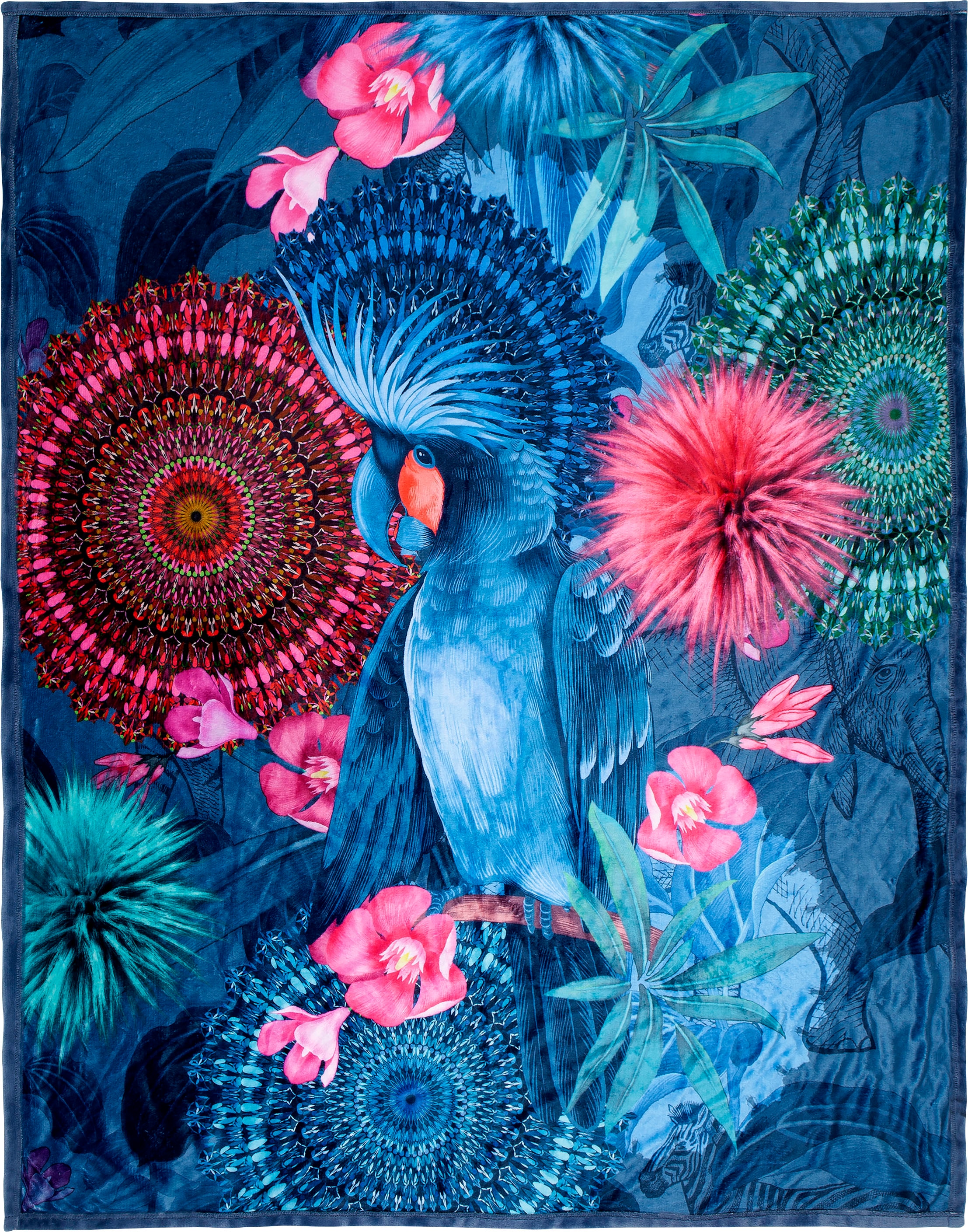 hip Plaid »Ofelia«, mit Mandalas und Blumen, Kuscheldecke