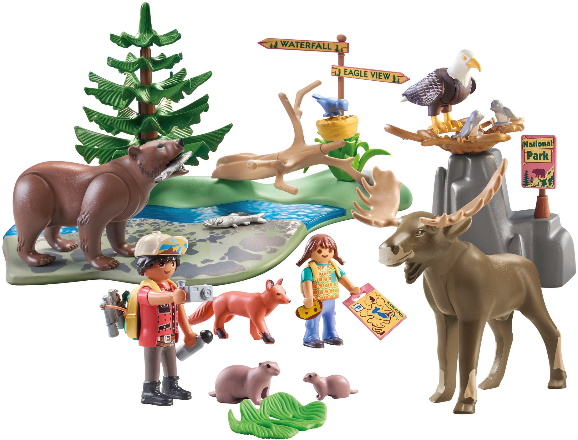 Playmobil® Konstruktions-Spielset »Wiltopia - Abstecher zu den Tieren Nordamerika (71403), Wiltopia«, (54 St.), teilweise aus recyceltem Material