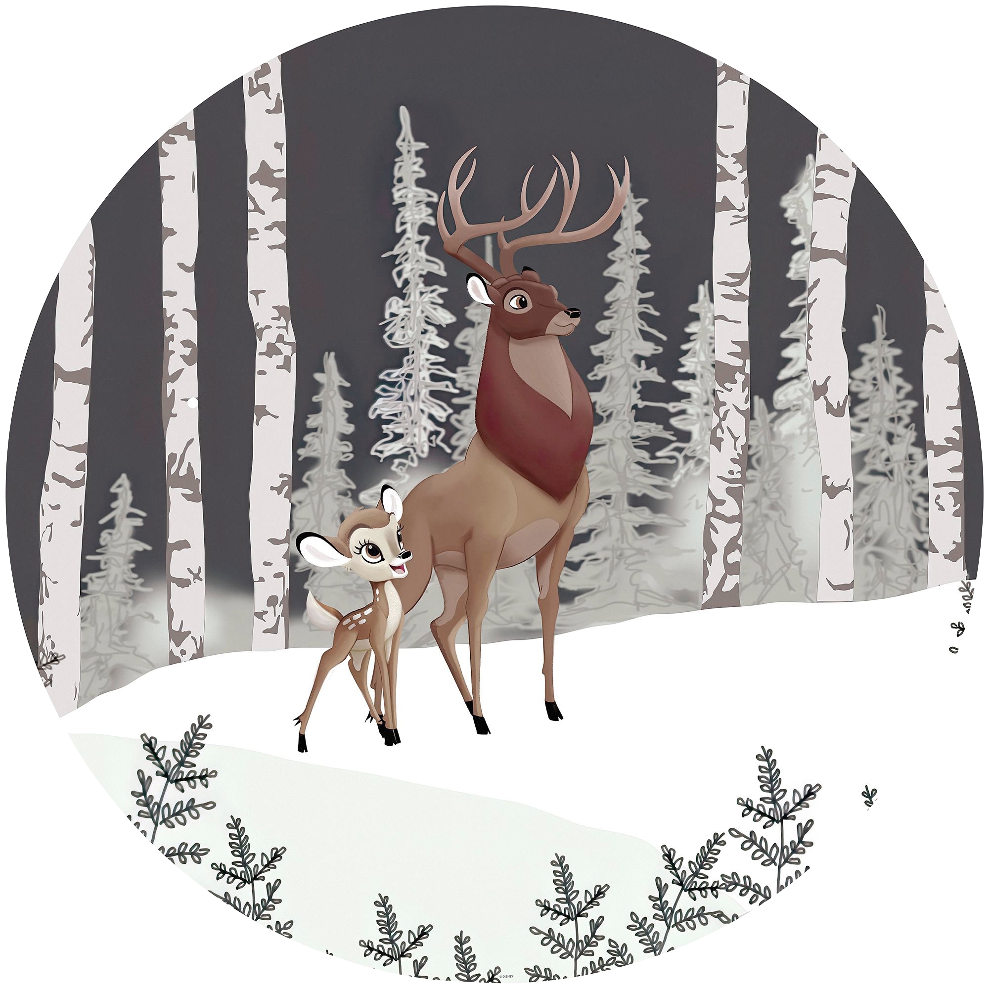 Image of Komar Fototapete "Vlies selbstklebend - Bambi Great Prince - Grösse 125 x 125 cm" bedruckt glatt Kinderzimmer