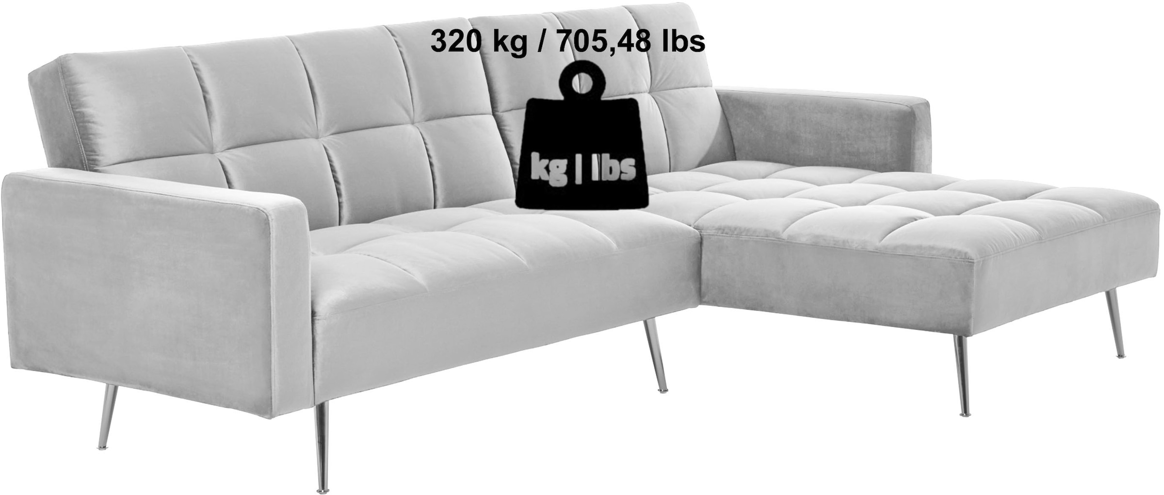 Jahnke Canapé d'angle »CHILLAX POSH CORNER« avec fonction couchage, montage réversible, 244 x 150 cm