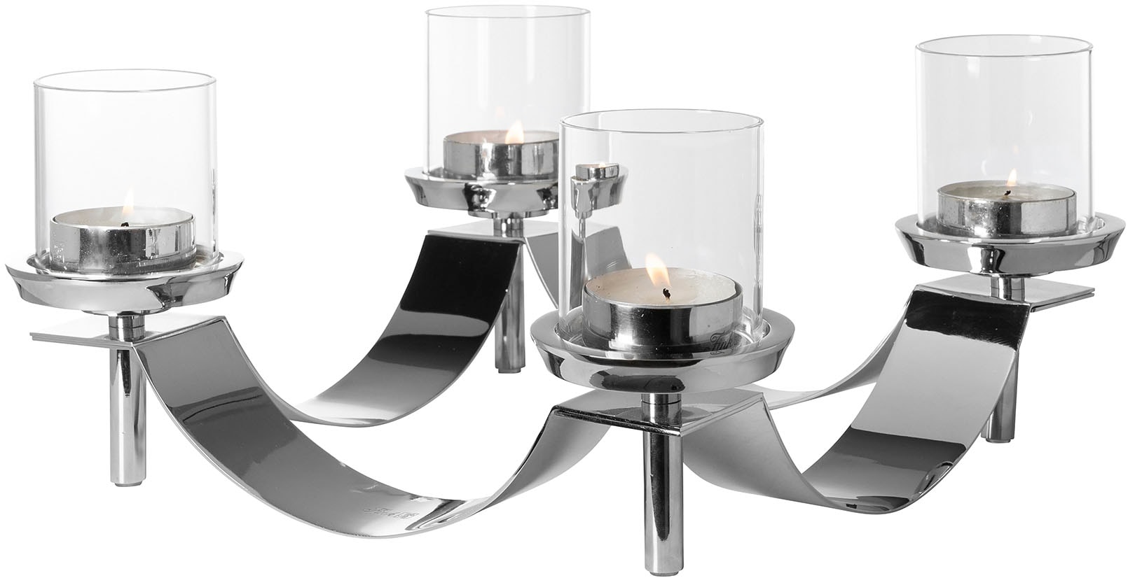 Image of Fink Kerzenleuchter "GALLERY" Leuchter-Kranz mit Glas, 4-flammig, Adventskranz