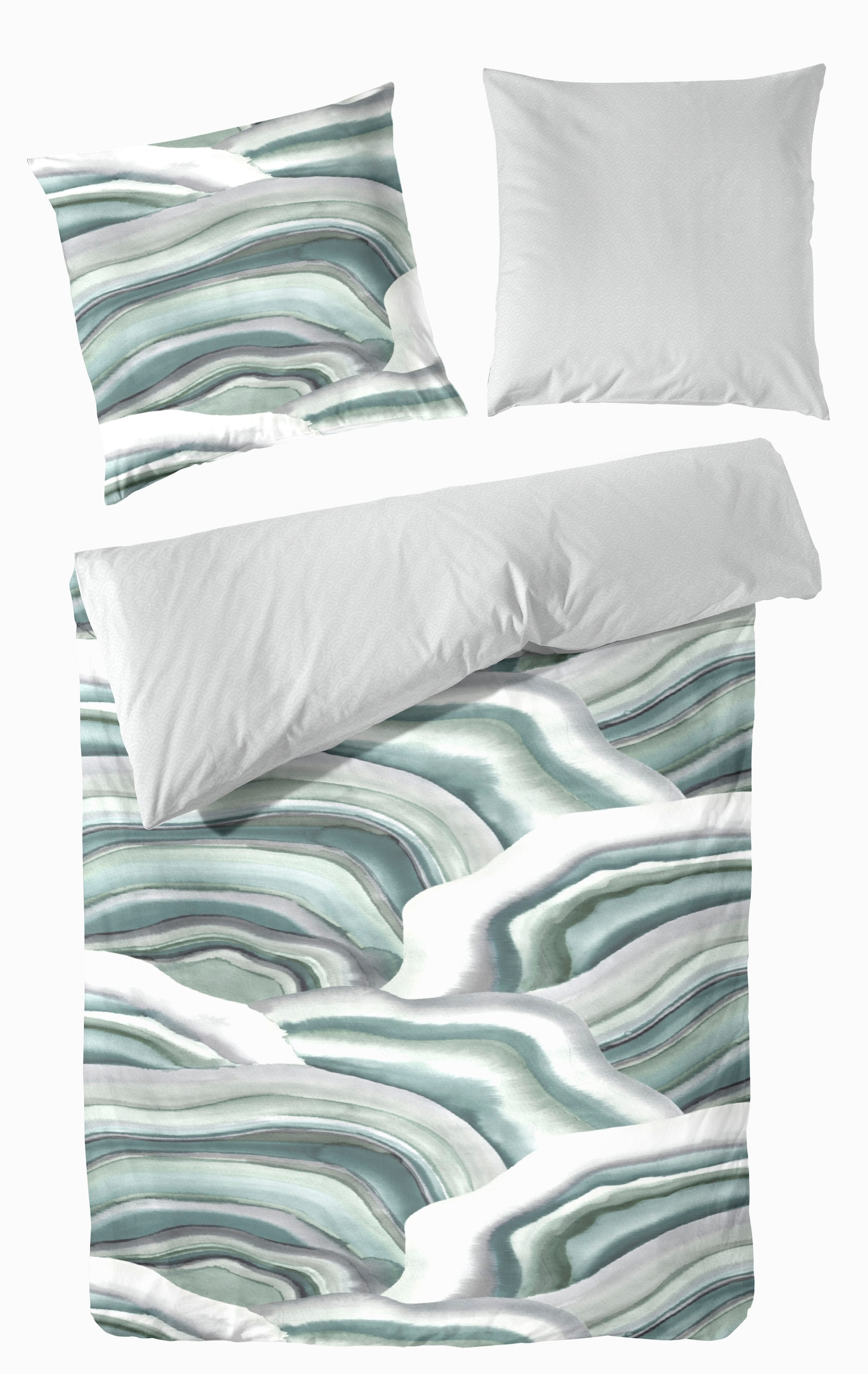 Image of Primera Wendebettwäsche "Mako-Satin Bettwäsche Achat" 2 Stk. mit einem natürlichen Wellenmuster