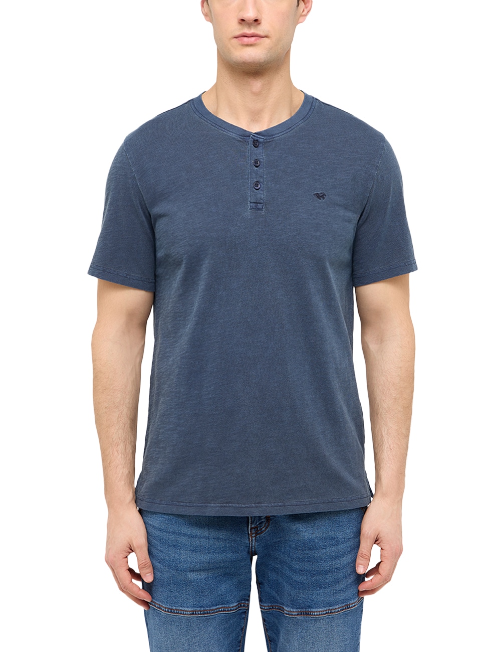 Image of MUSTANG Henleyshirt "Acton Henley" Sommershirt mit kurzer Knopfleiste