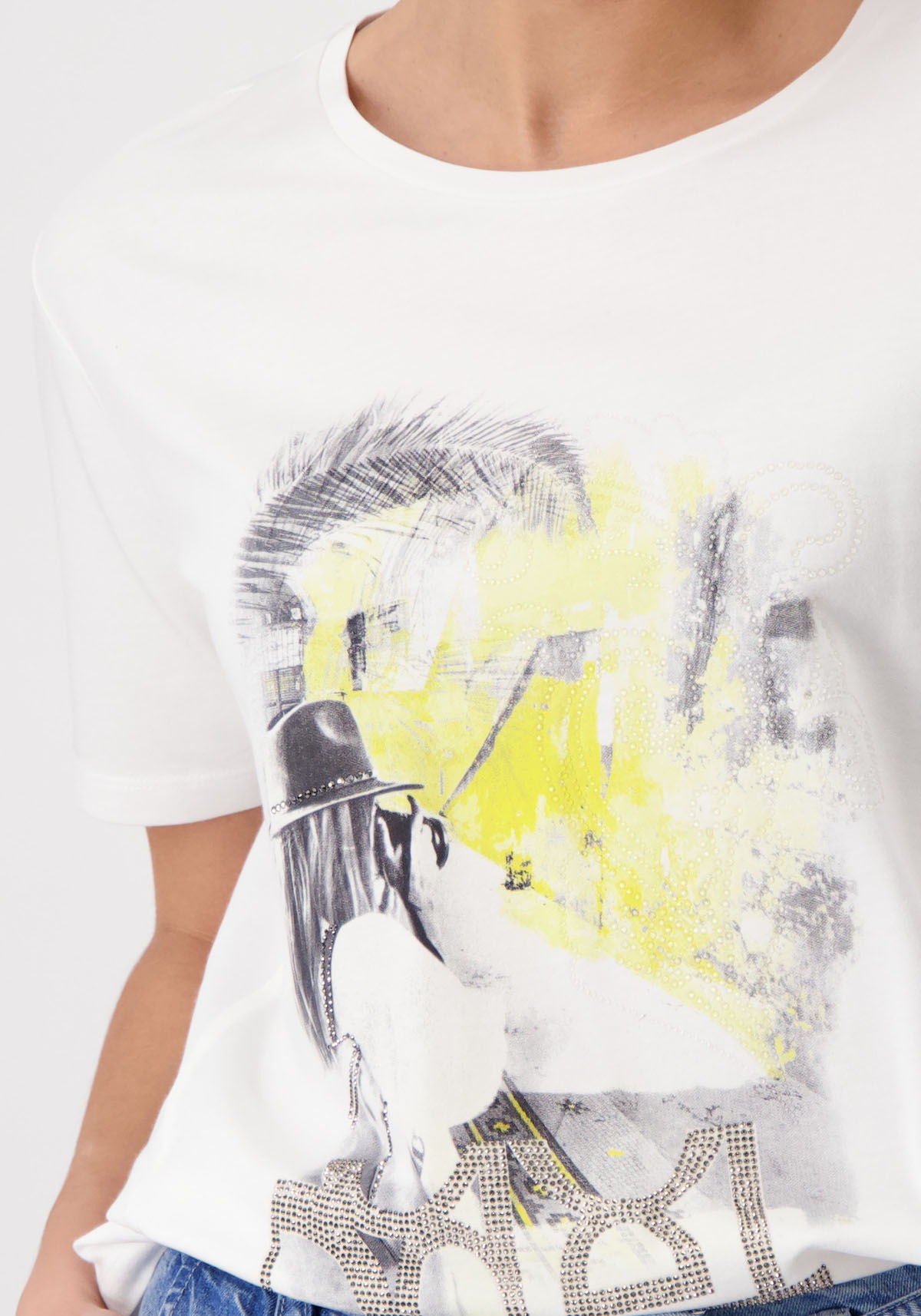 Monari Rundhalsshirt, mit Frontprint
