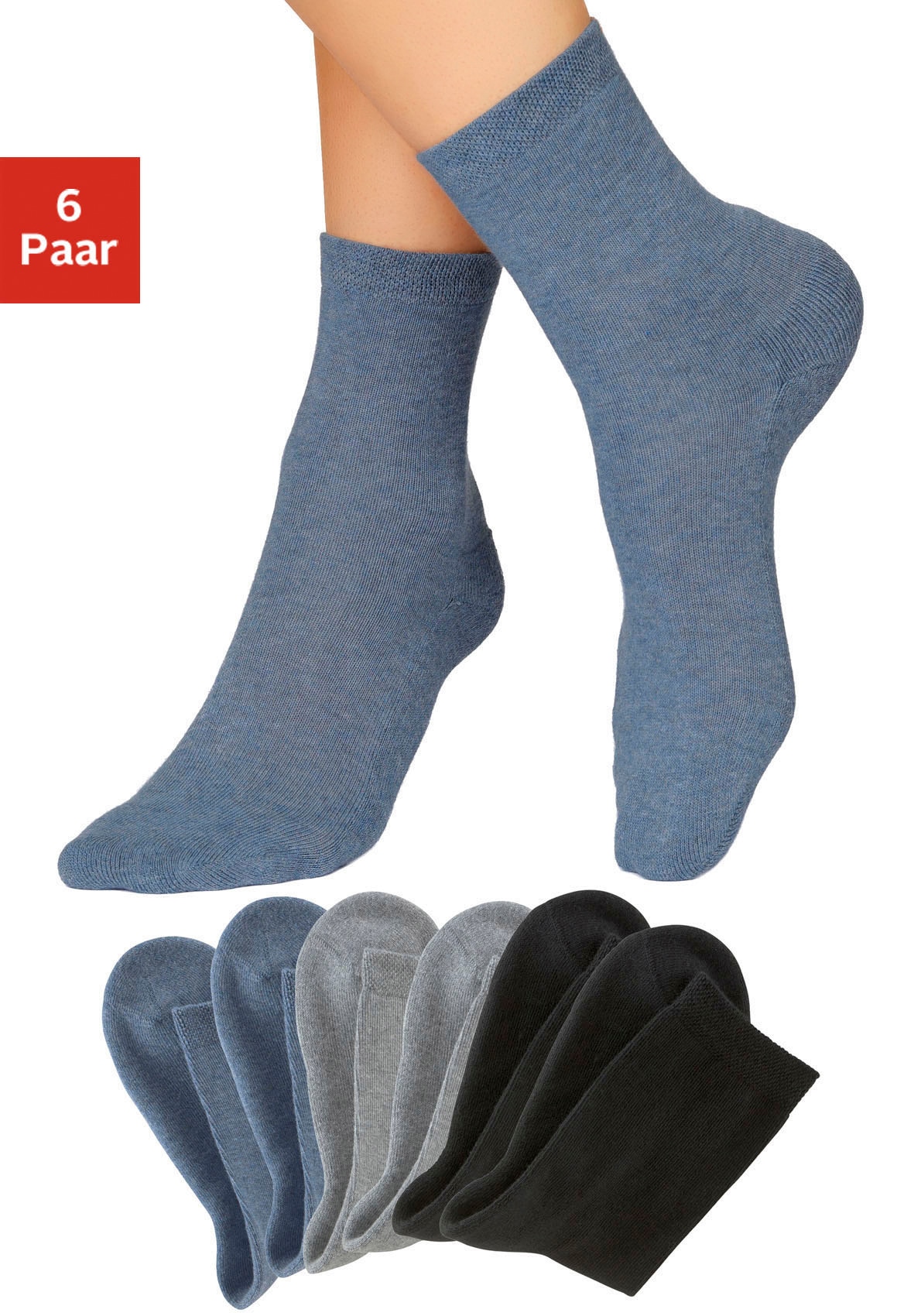 Image of H.I.S Socken Packung, 6 Stk. tlg. mit bequemem Frottee