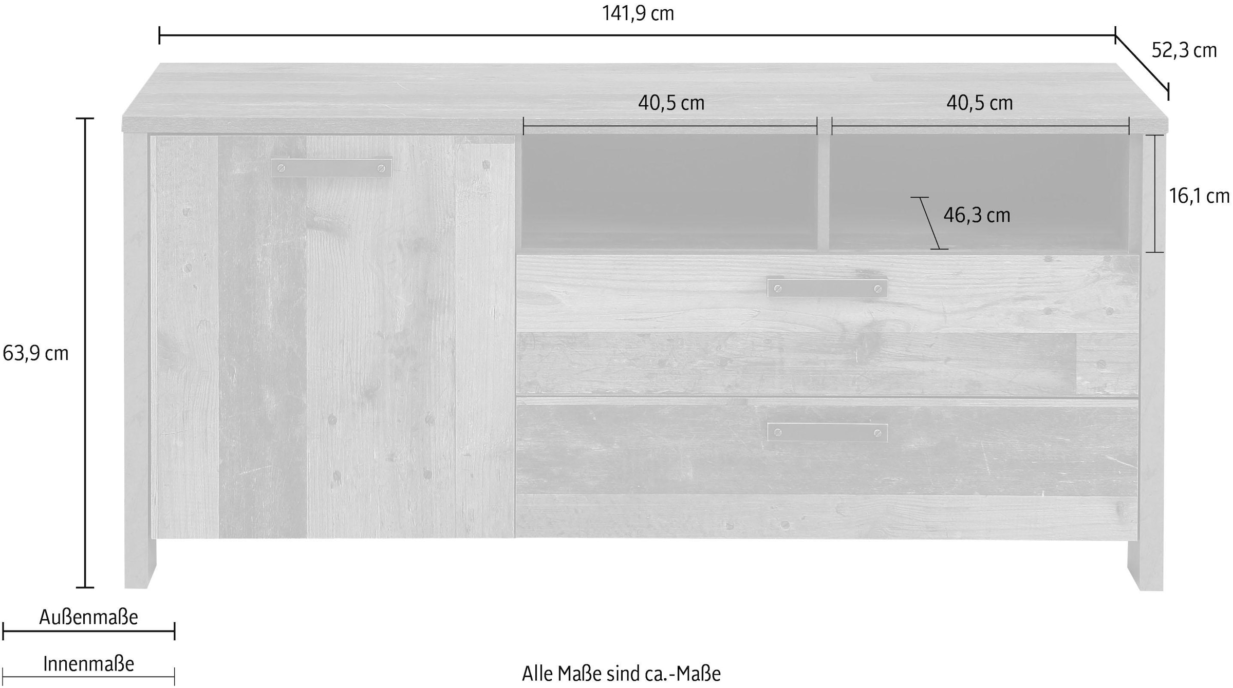 FORTE Table basse »Clif« Largeur 141 cm