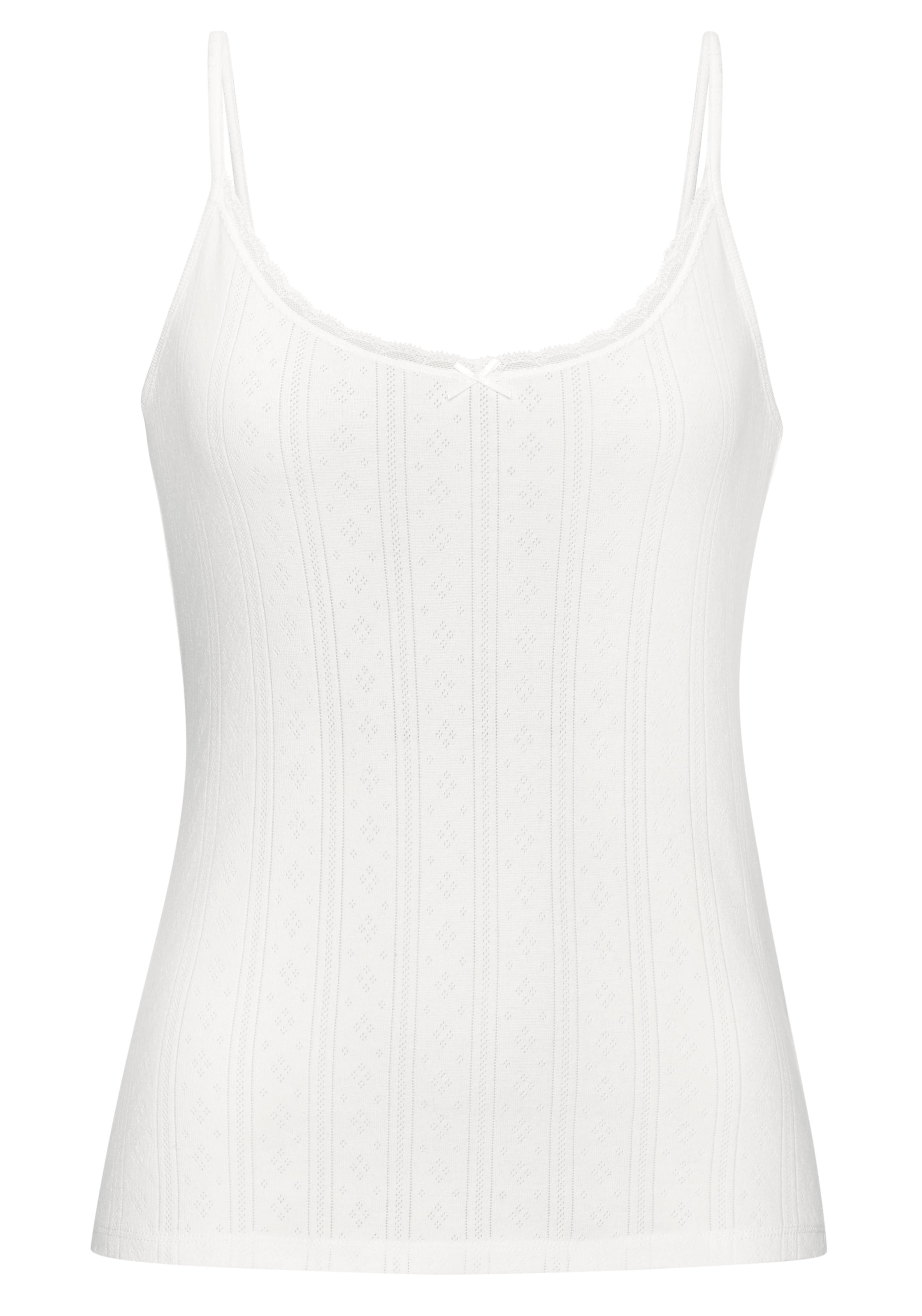 Vivance Spaghettitop 2er-Pack,  aus weichem Pointelle-Strick mit Spitze