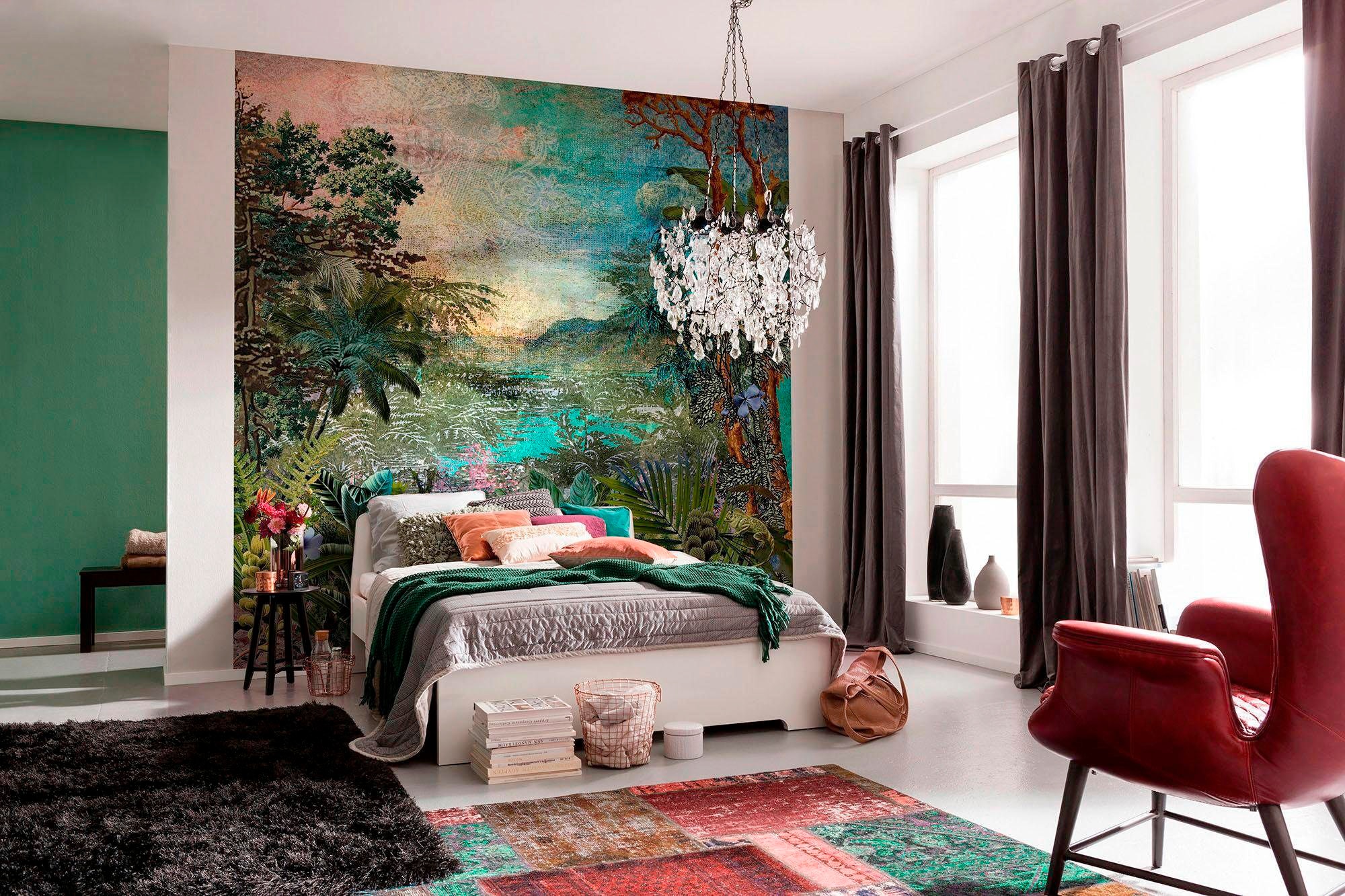 Komar Vliestapete »Digitaldruck Vlies - Cours Fluvial - Grösse 250 x 250 cm«, bedruckt, Wohnzimmer, Schlafzimmer