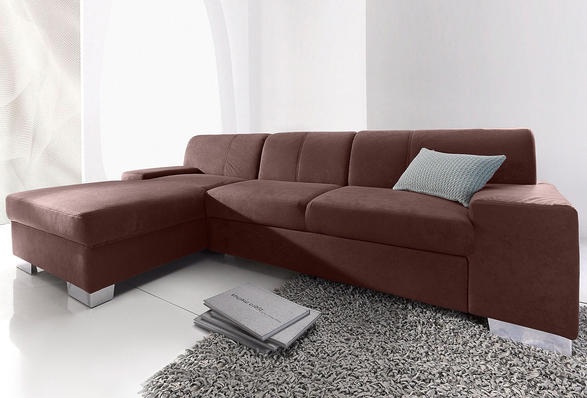 DOMO collection Ecksofa »Star, zeitlose Formensprache, elegante Optik, L-Form«, wahlweise mit Bettfunktion