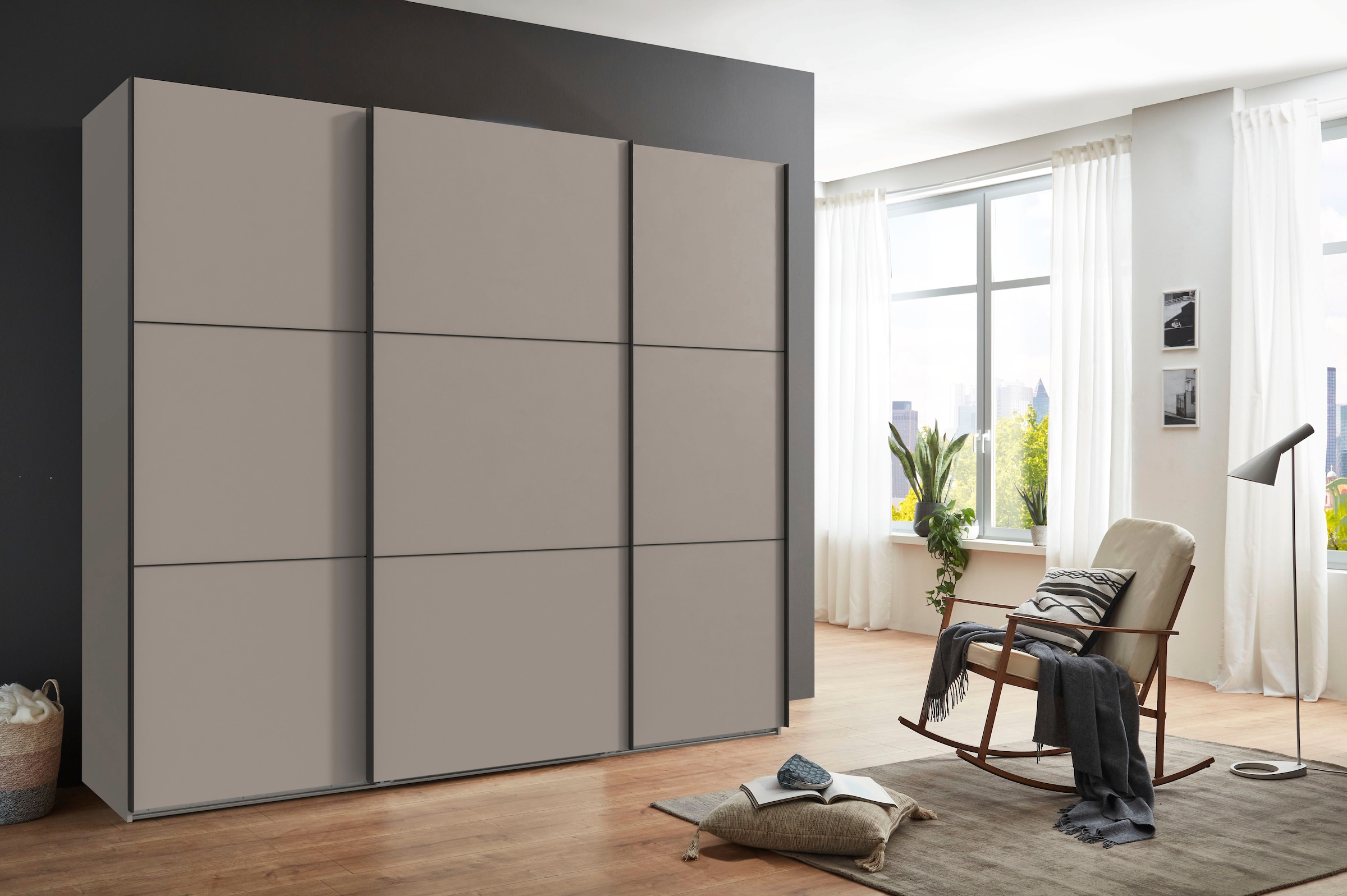 Wimex Kleiderschrank »Indiana by fresh to go, wahlweise mit oder ohne Spiegel« INKLUSIVE Innenausstattung und Selbsteinzug für die Türen,  grosse Breiten250 oder 300cm, mit oder ohne Glasfront, Made in Germany