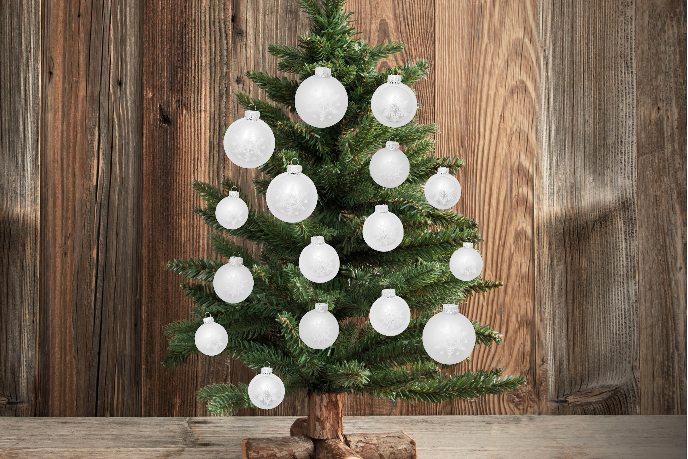 Krebs Glas Lauscha Weihnachtsbaumkugel »Schneeflocke silberfarben« Weihnachtsdeko, Christbaumschmuck, Christbaumkugeln aus Glas