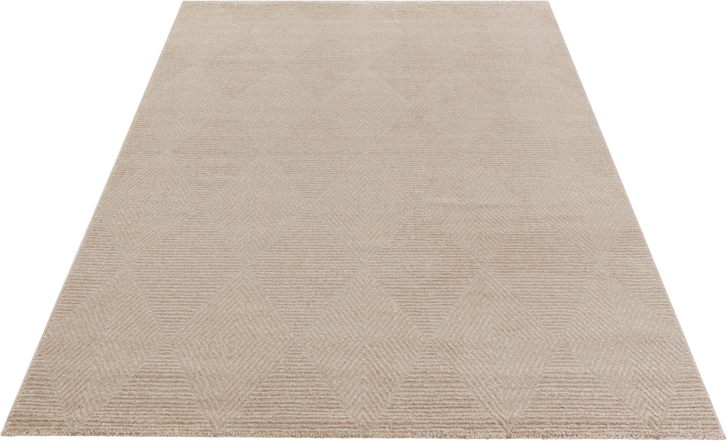 Image of ELLE DECORATION Teppich »Mont«, rechteckig, 9 mm Höhe, Weicher Kurzflor, Hoch-Tief Struktur Optik, Rauten Design, Wohnzimmer, Schlafzimmer, Robust, Pflegeleicht bei Ackermann Versand Schweiz