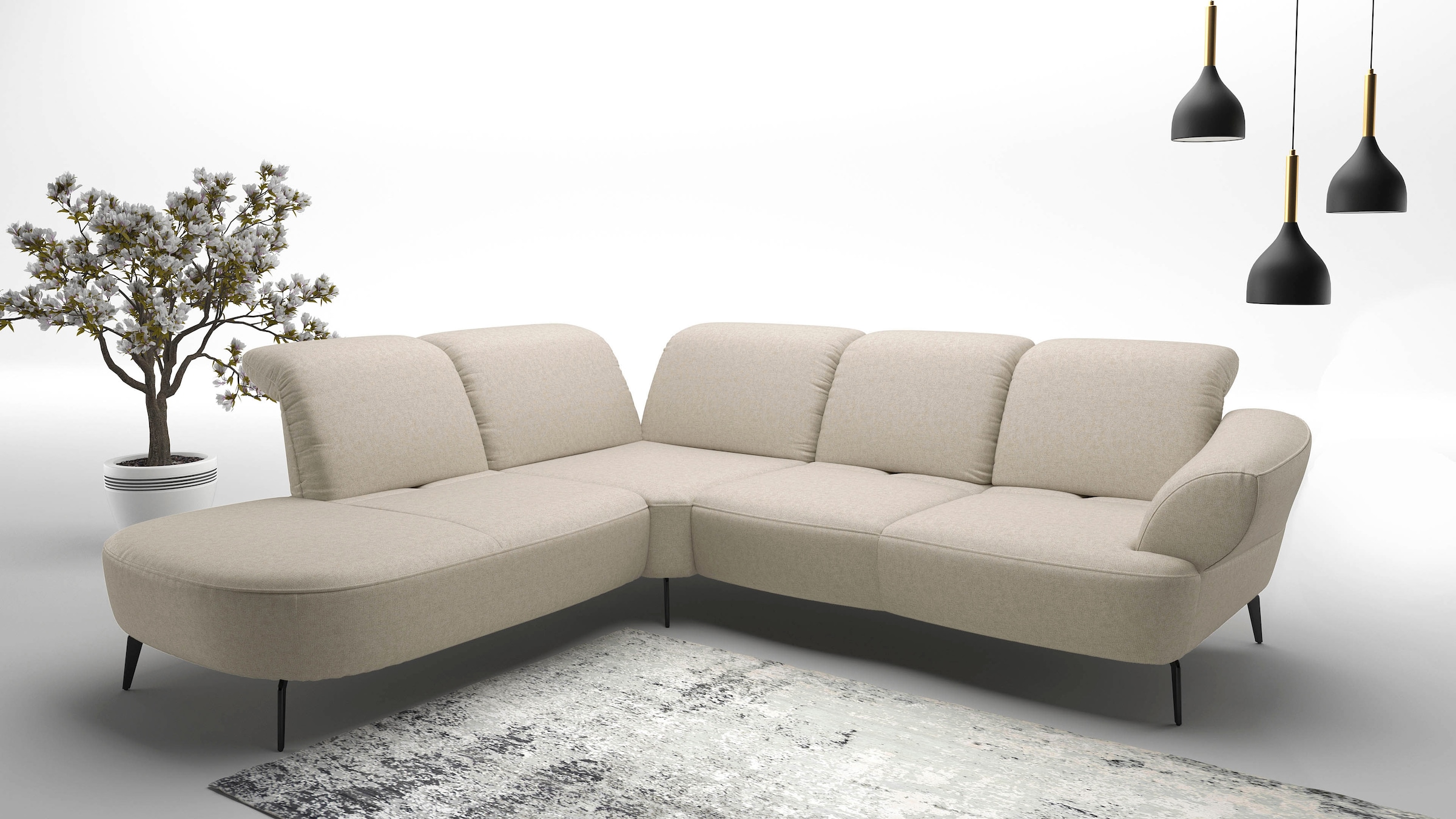 sit&more Ecksofa »Dance, L-Form, inkl. Sitztiefenverstellung« inkl. Click&Seat, optional mit Kopfteilverstellung
