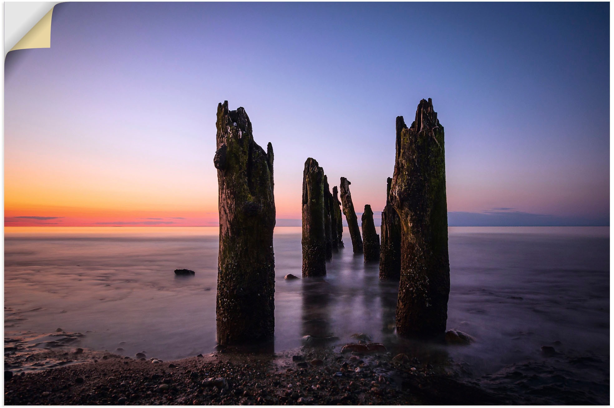 Image of Artland Wandbild »Buhnen an der Ostsee bei Kühlungsborn«, Küstenbilder, (1 St.), in vielen Grössen & Produktarten - Alubild / Outdoorbild für den Aussenbereich, Leinwandbild, Poster, Wandaufkleber / Wandtattoo auch für Badezimmer geeignet bei Ackermann Ve