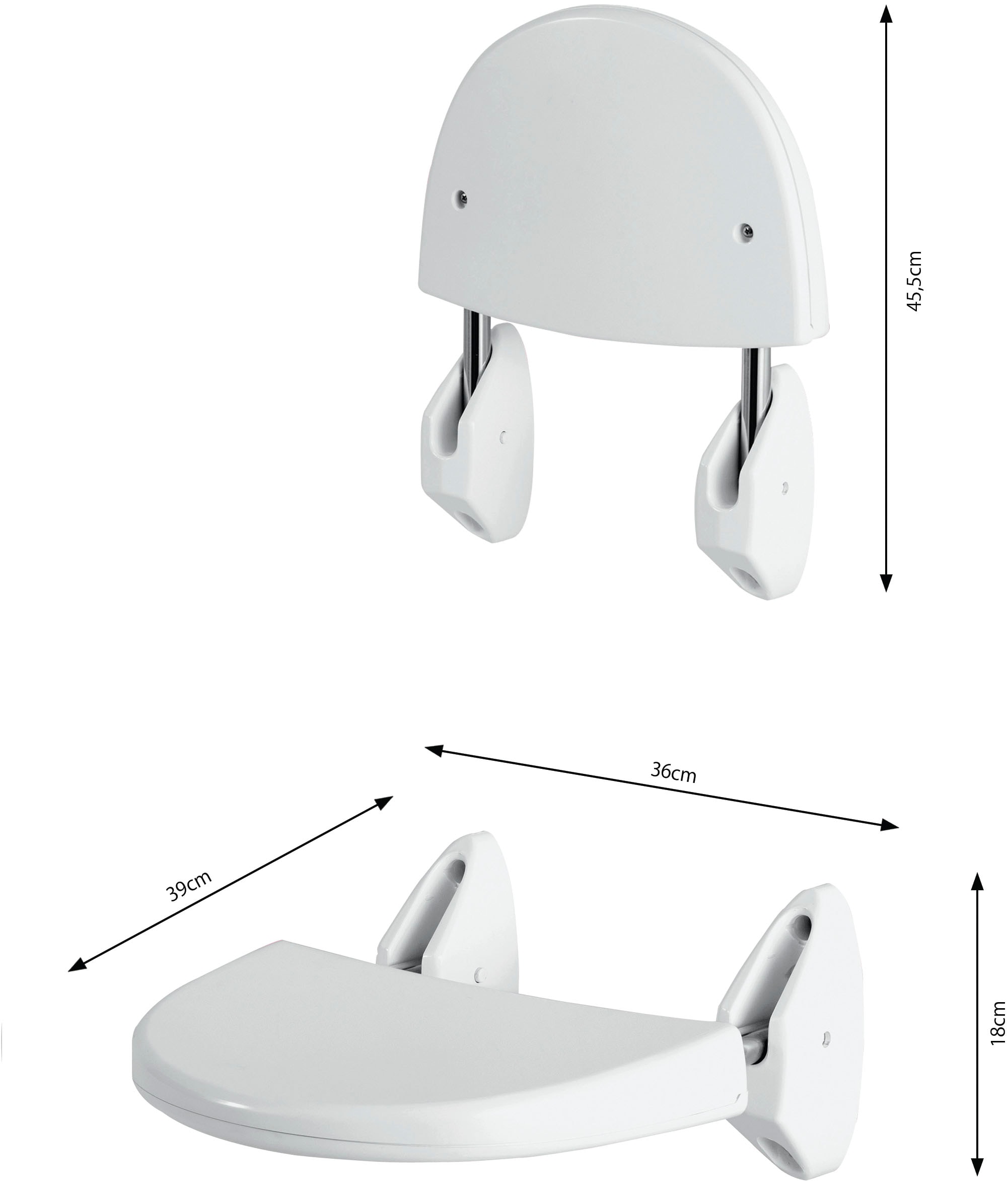 Bischof Siège de douche rabattable »Kläppi« belastbar bis 120 kg Wandbefestigung, platzsparend
